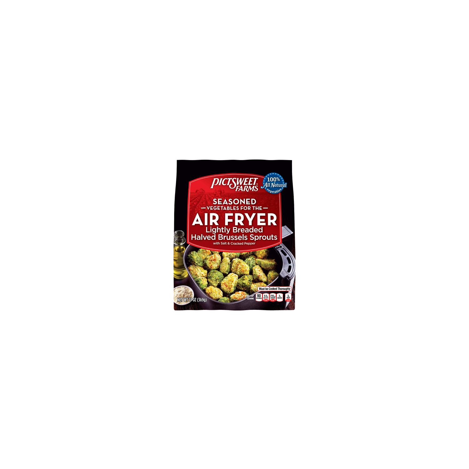 Pictsweet Farms Lightly Breaded Halved Brussels Sprouts With Olive Oil, Sea Salt & Cracked Pepper Seasoned Vegetables For The Air Fryer - 13 Ounce Image 1 of 3
