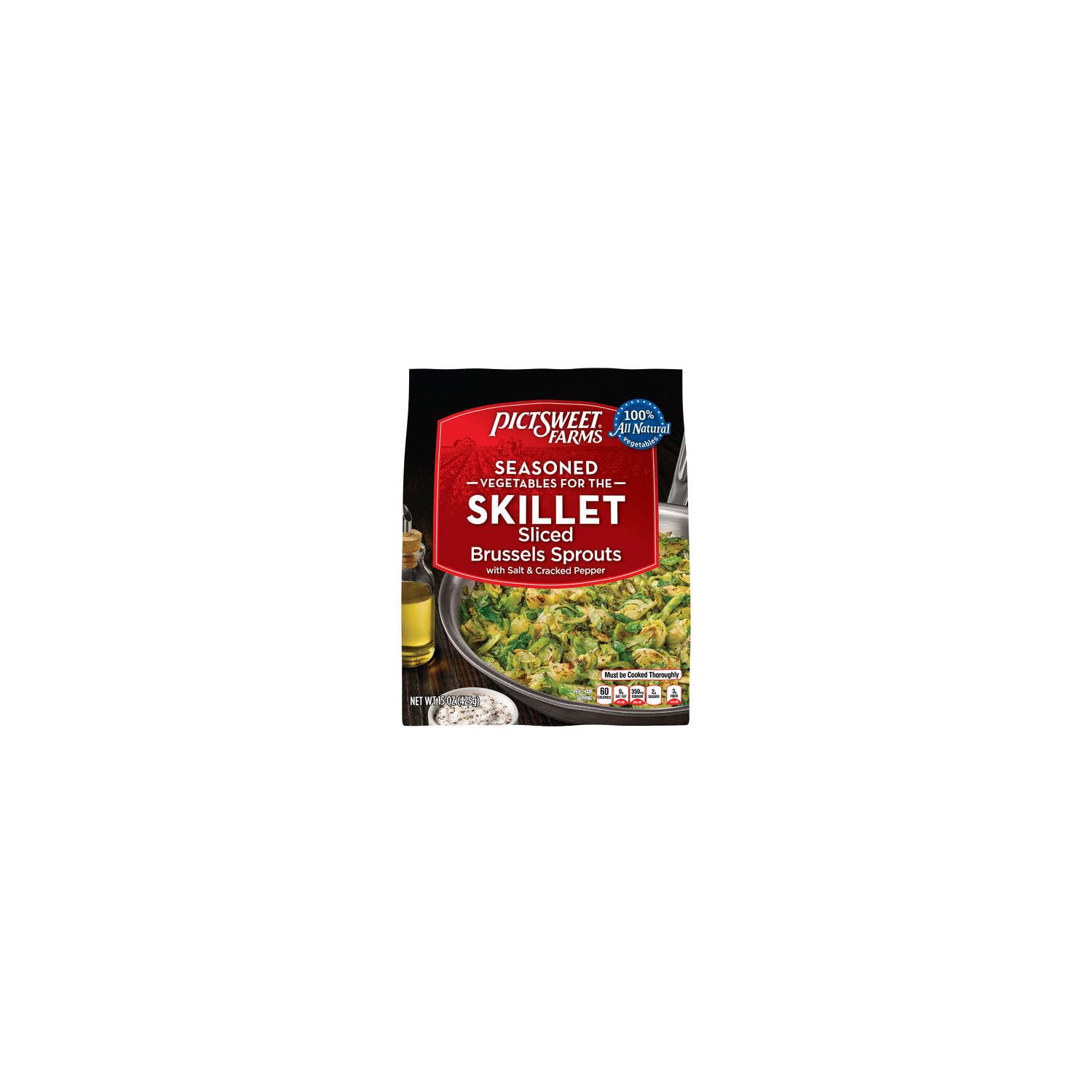 Pictsweet Farms Sliced Brussels Sprouts With Sea Salt & Cracked Pepper Seasoned Vegetables For The Skillet - 15 Ounce Image 1 of 3