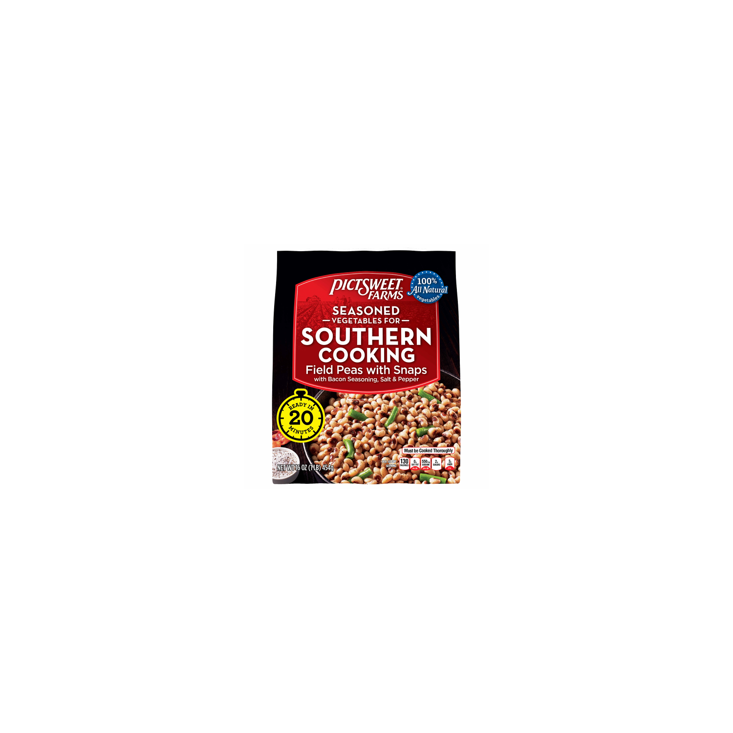 Pictsweet Farms Field Peas With Snaps, Seasoned - 16 Ounce