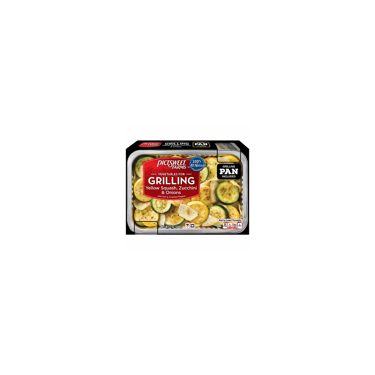 Pictsweet Farms Yellow Squash, Zucchini & Onions With Olive Oil, Sea Salt & Cracked Pepper Grilling Yellow Zucchini & Onions - 12 Ounce