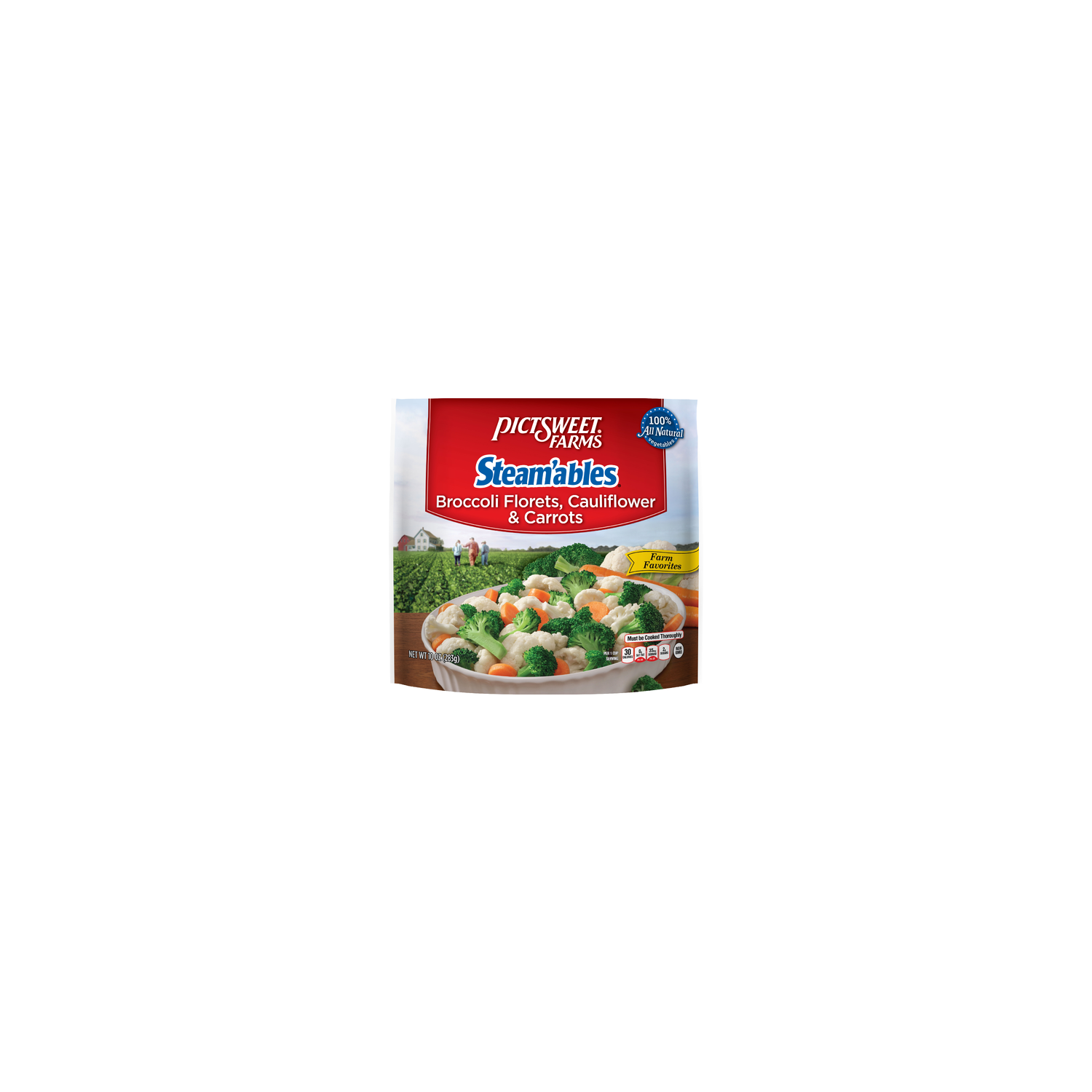 Pictsweet Farms STEAM'ABLES Broccoli Florets, Cauliflower & Carrots - 10 Ounce Image 1 of 3