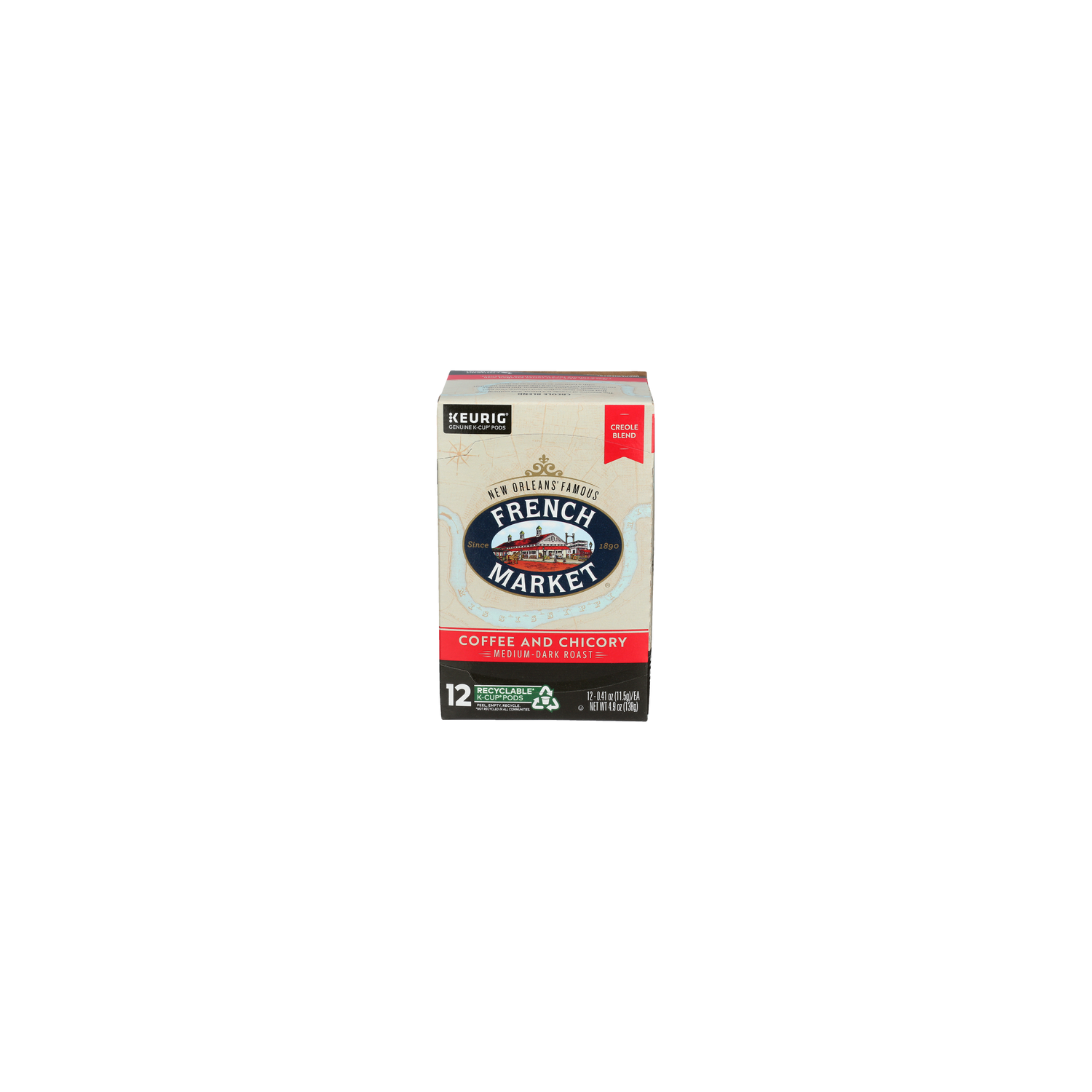 French Market Medium-Dark Roast Keurig Genuine K-Cup Pods Coffee And Chicory - 0.408 Ounce - 12 Count Image 1 of 3