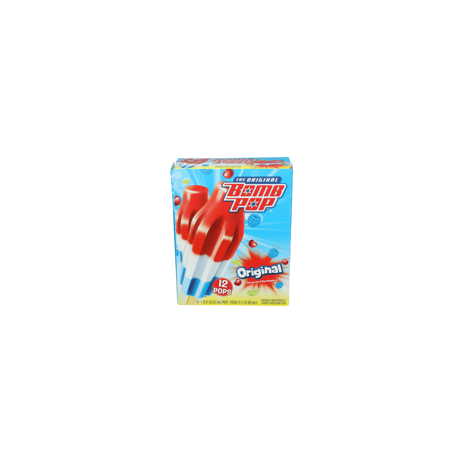 Bomb Pop Cherry, Lime & Blue Raspberry Frozen Confection Original Pops - 1.75 Fluid Ounce - 12 Count Image 1 of 4