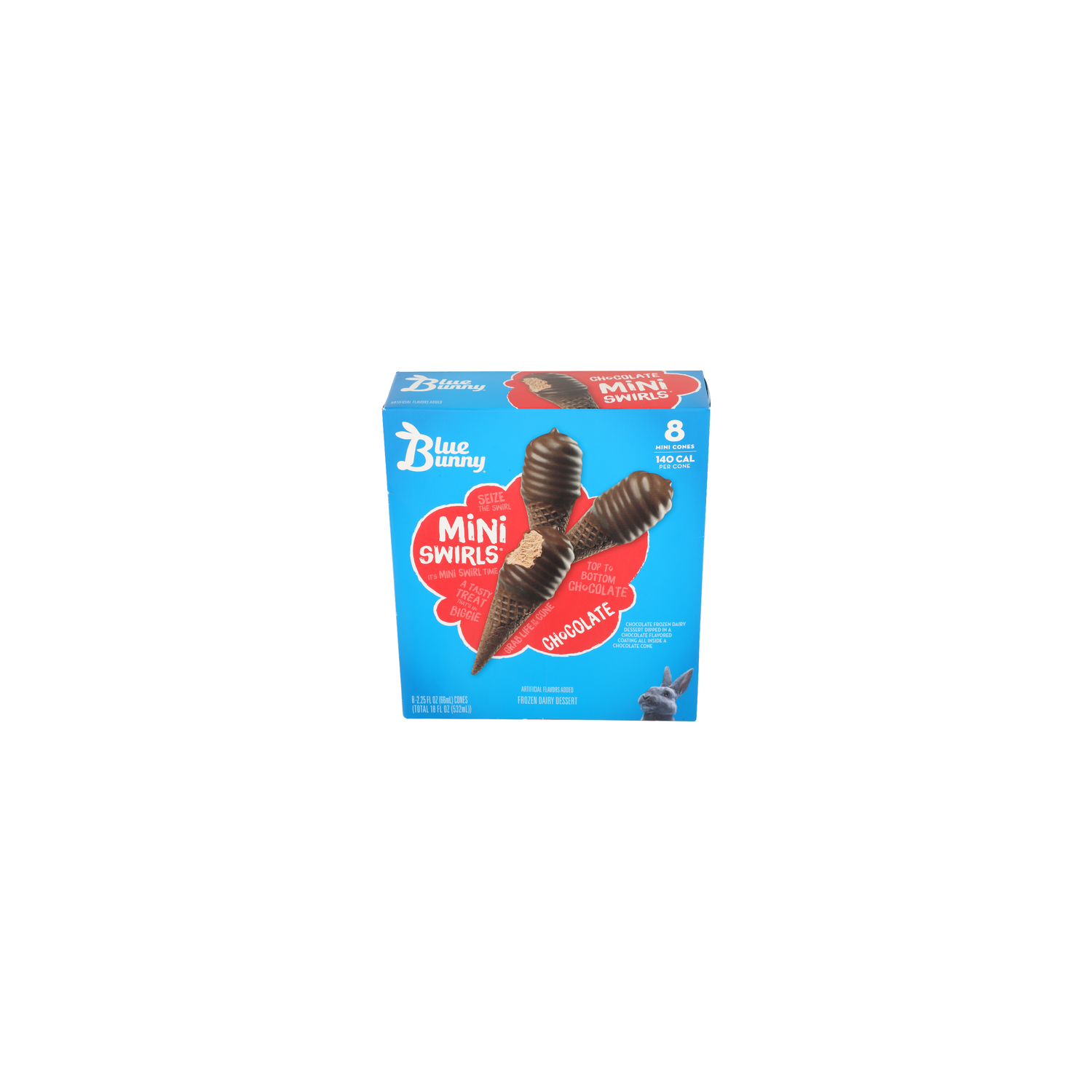 Blue Bunny Chocolate Mini Swirls Frozen Dairy Dessert - 2.25 Fluid Ounce - 8 Count Image 1 of 4