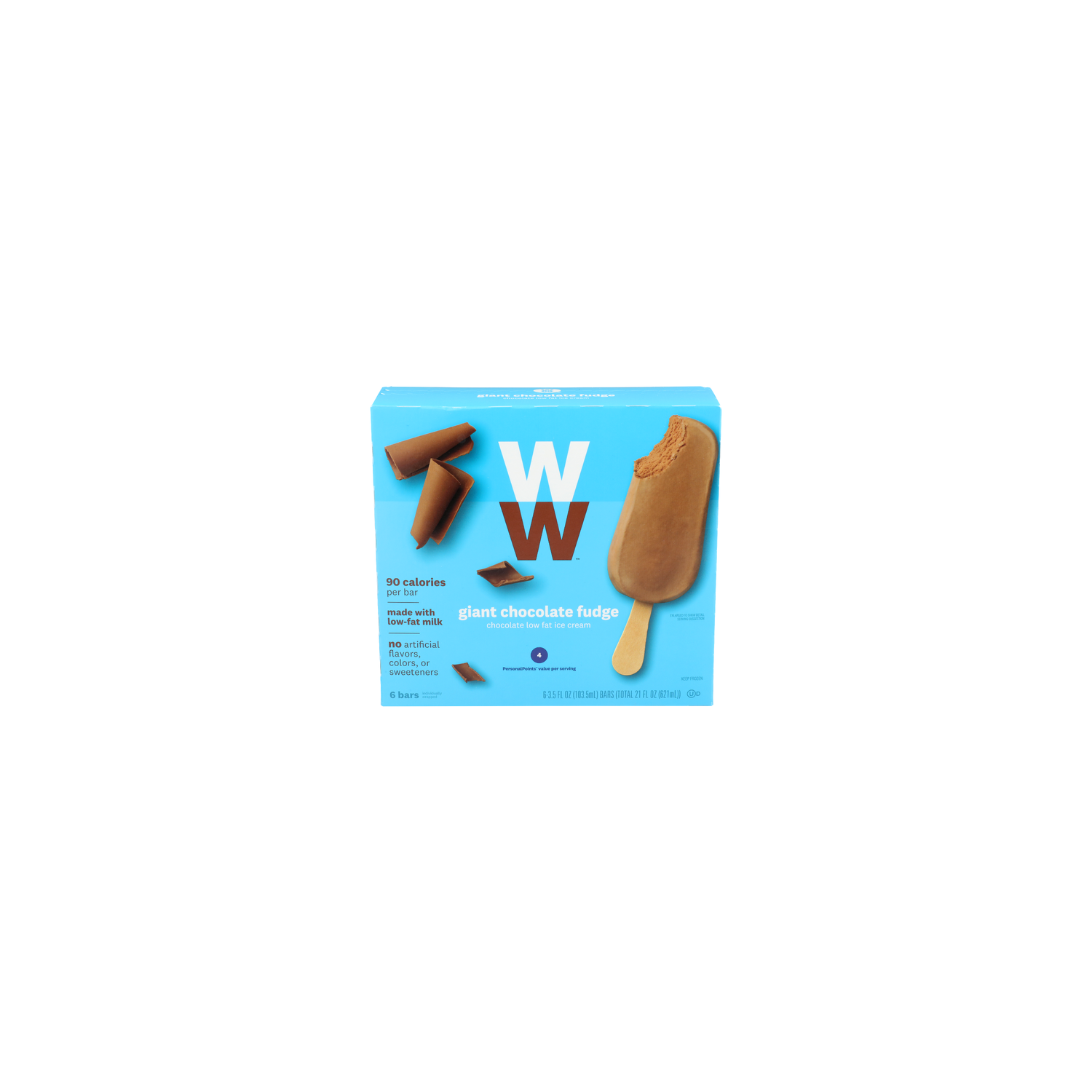 Ww Giant Chocolate Fudge Low Fat Ice Cream - 3.5 Fluid Ounce - 6