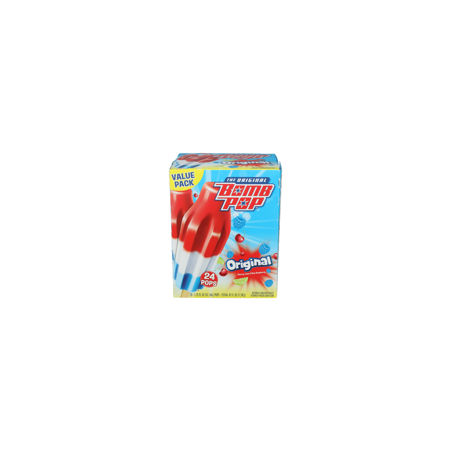 The Original Bomb Pop Original Cherry, Lime & Blue Raspberry Hawaiian Punch - 1.75 Fluid Ounce - 24 Count Image 1 of 4