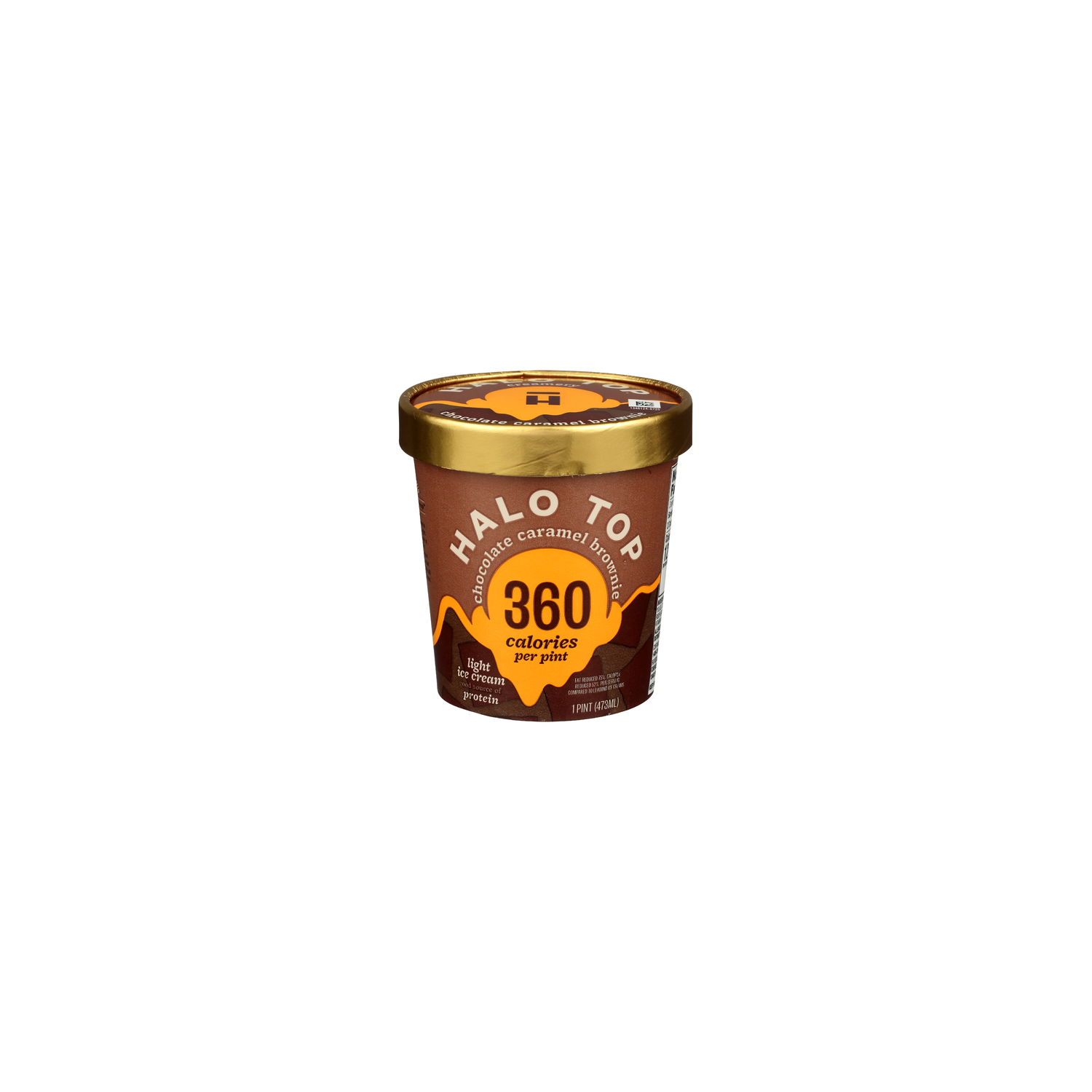 Halo Top Ice Cream, Light, Chocolate Caramel Brownie - 1 Pint Image 1 of 2