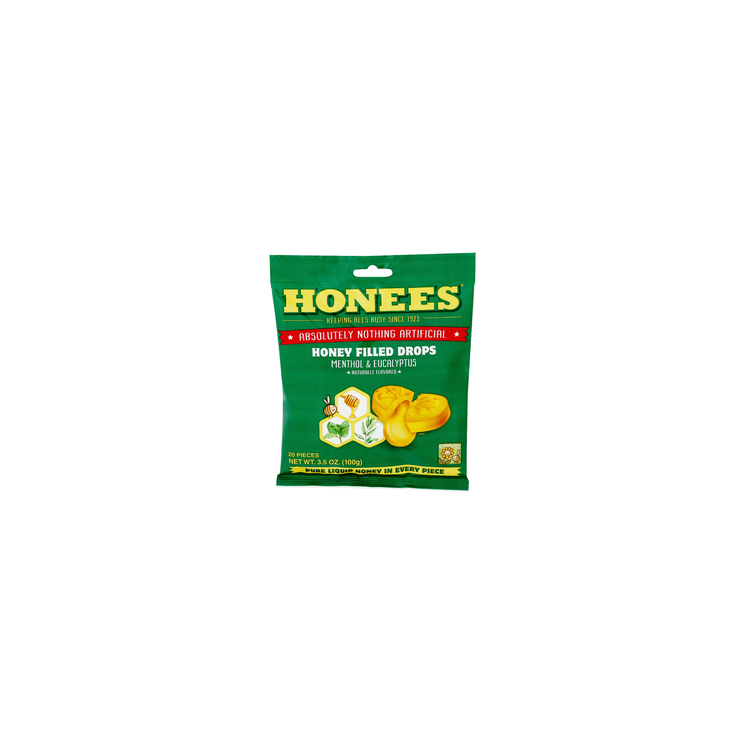 Honees Menthol Eucalyptus Honey Cough Drops - 0.175 Ounce - 20 Count Image 1 of 4