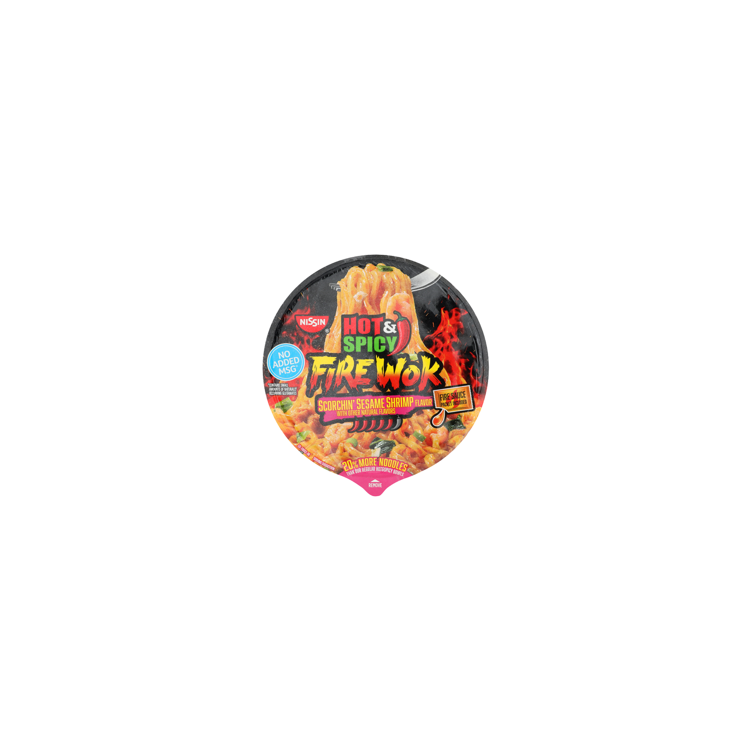 Nissin Scorchin' Sesame Shrimp Flavor Fire Wok Hot & Spicy Stir Fry Asian Noddles In Sauce - 4.55 Ounce Image 1 of 4