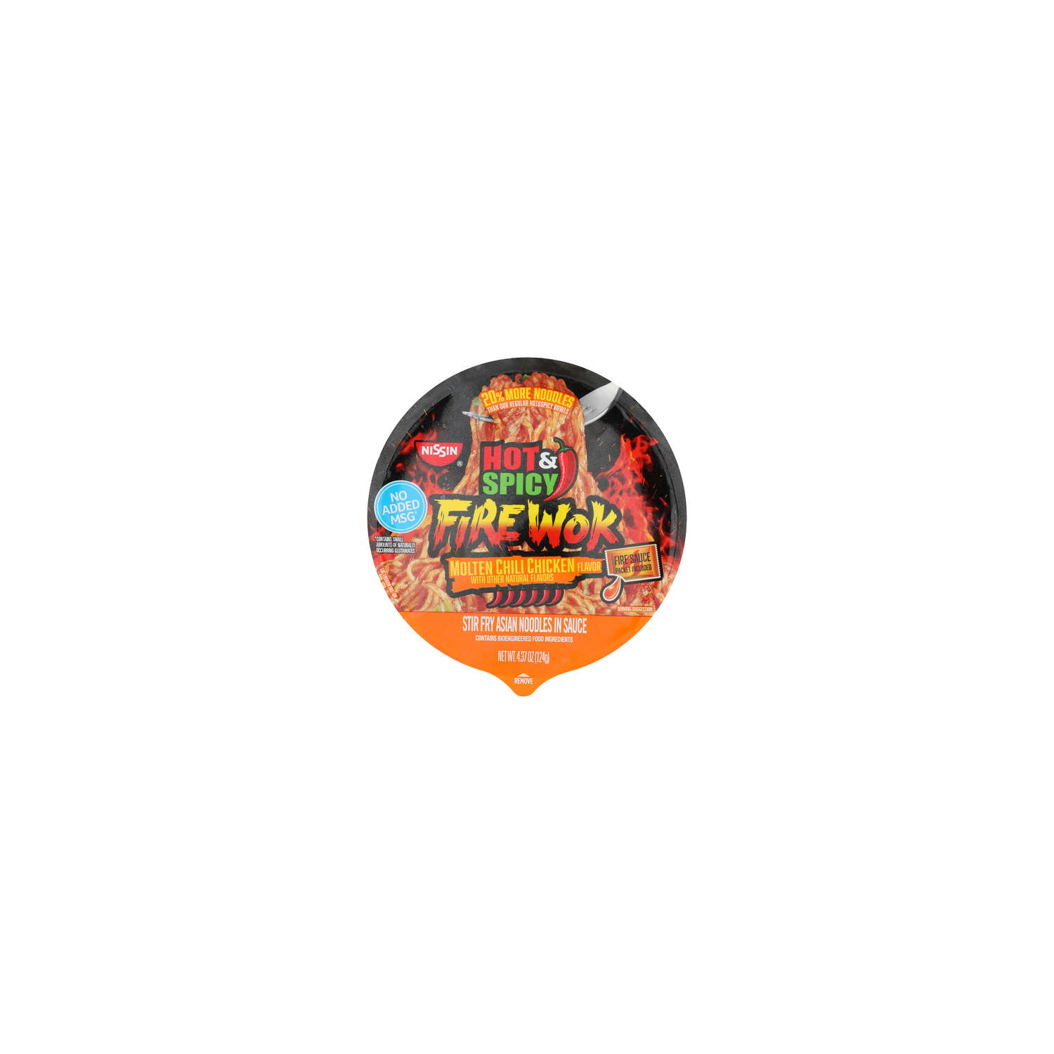 Nissin Hot & Spicy Molten Chili Chicken Fire Wok Stir Fry Asian Noodles In Sauce - 4.37 Ounce Image 1 of 4