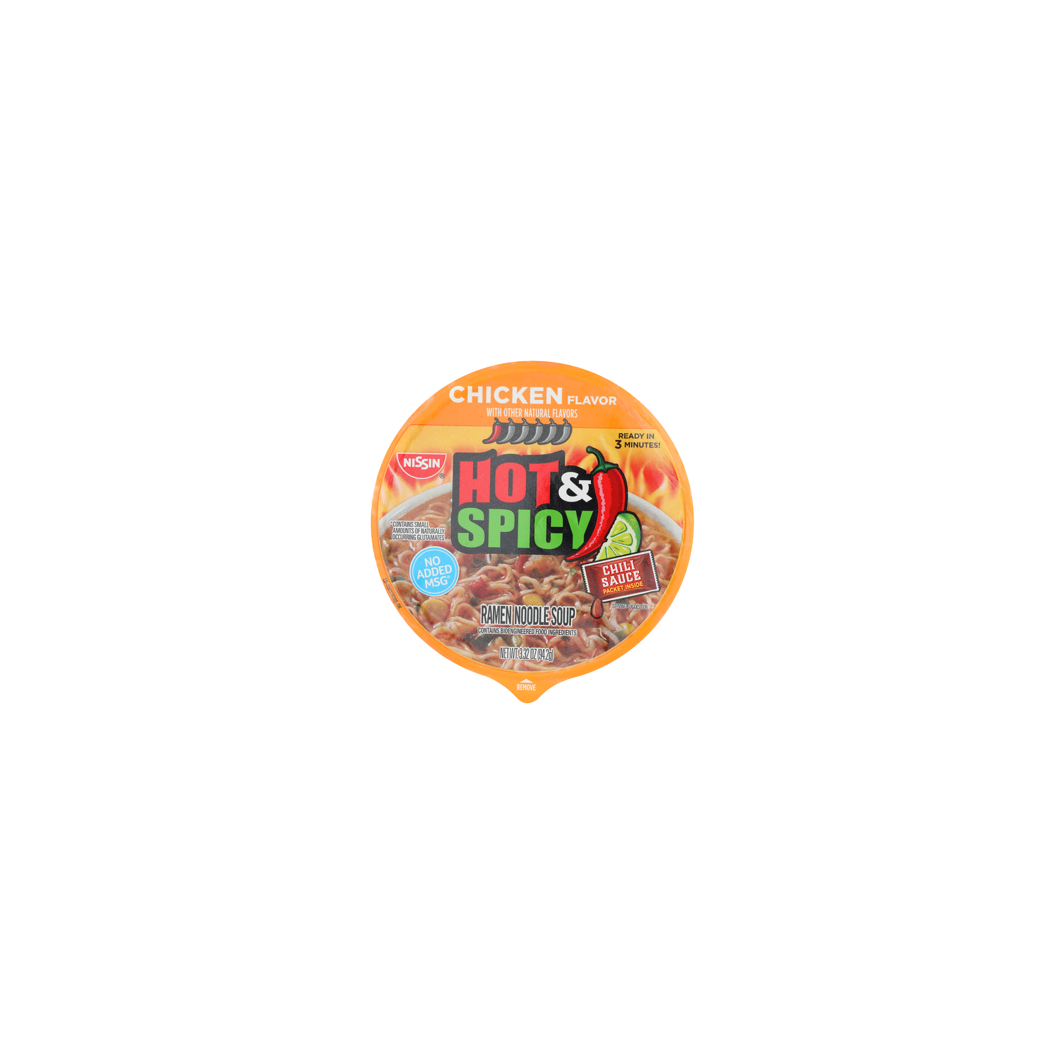 Nissin Hot & Spicy Chicken Flavor Hot & Spicy Ramen Noodle Soup - 3.32 Ounce Image 1 of 4