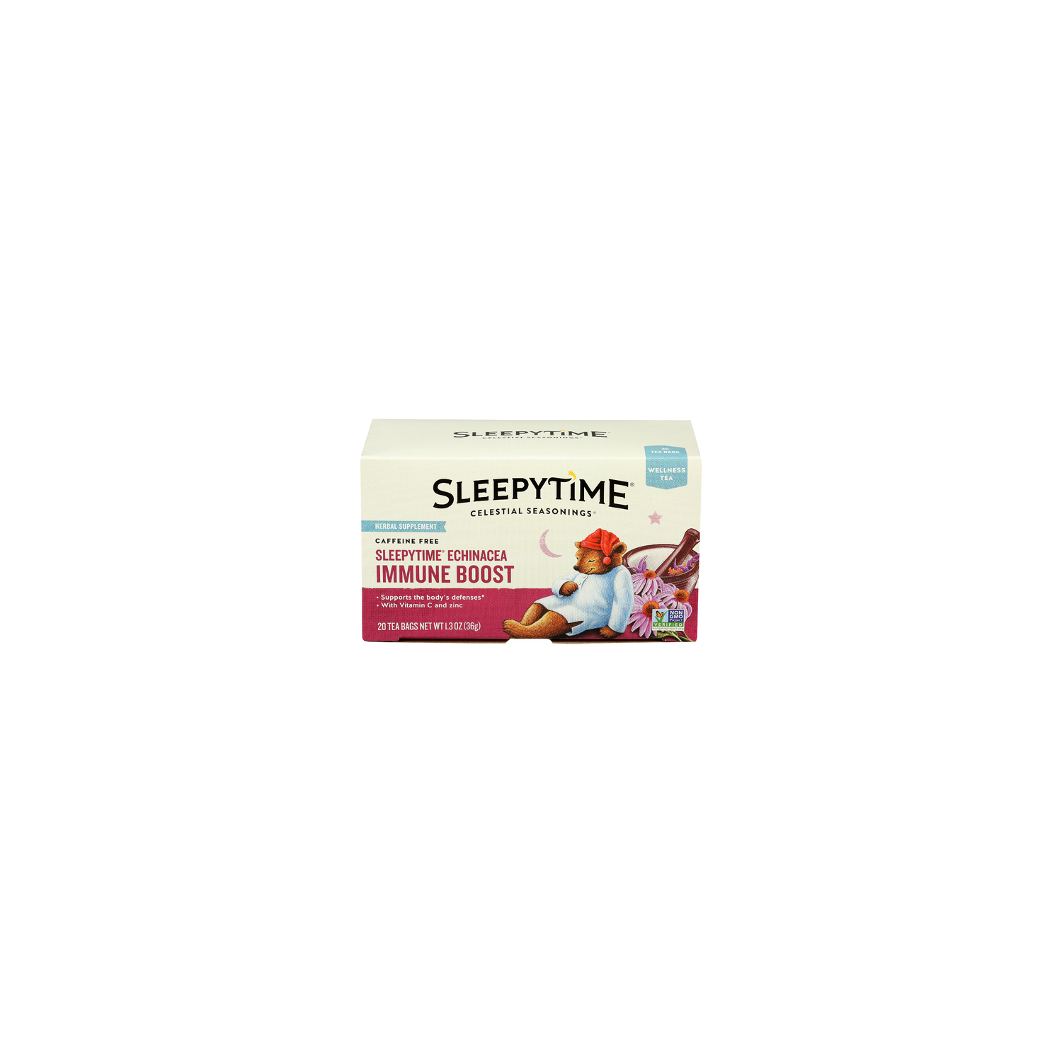 Sensible Portions Sleepytime Echinacea Immune Boost Herbal Supplement Tea Complete Care - 0.065 Ounce - 20 Count Image 1 of 2