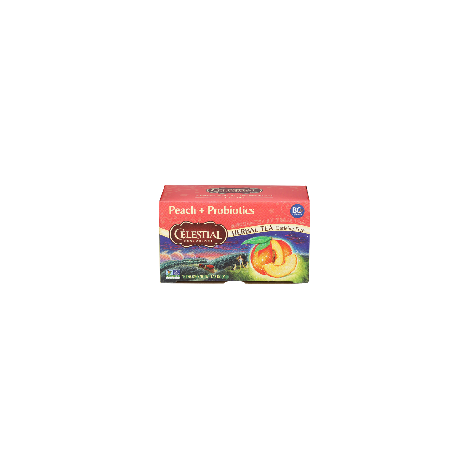 Celestial Seasonings Peach + Probiotics Herbal Tea Bags - 0.07 Ounce - 16 Count Image 1 of 3