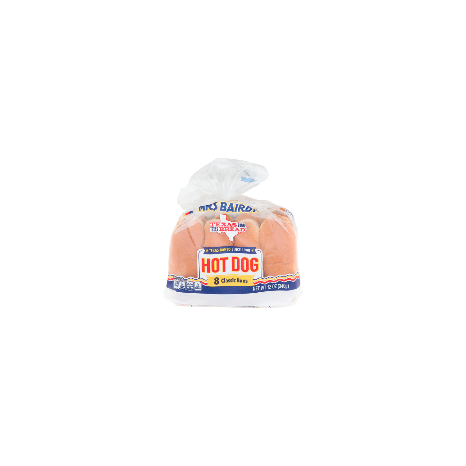 Mrs BAIRD's Classic Buns Hot Dog - 1.5 Ounce - 8 Count Image 1 of 4