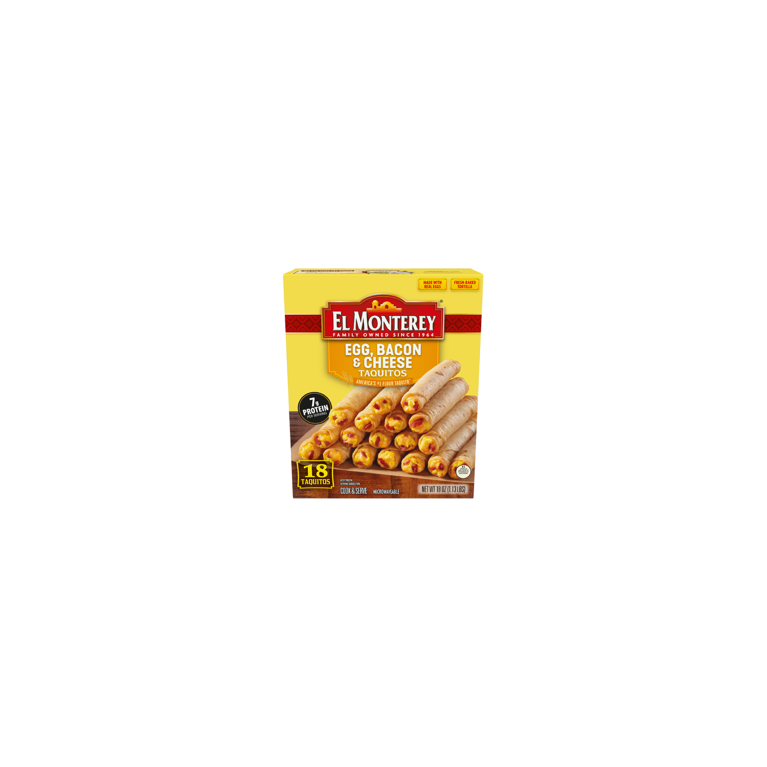 El Monterey Egg, Bacon And Cheese Breakfast Taquitos Frozen - 18 Ounce Image 1 of 4