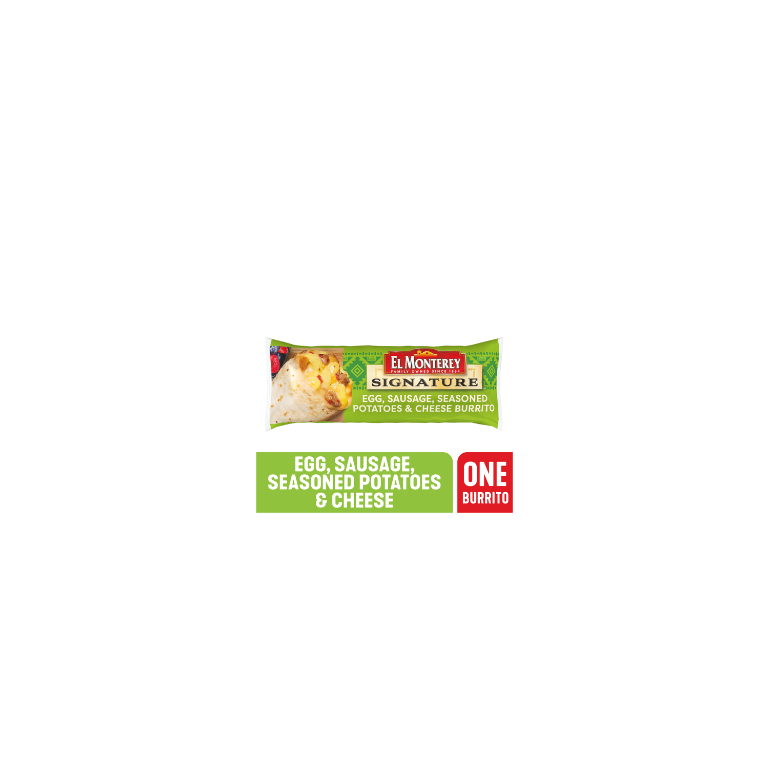 El Monterey Signature Egg, Sausage, Seasoned Potato & Cheese Burritos - 4.5 Ounce Image 1 of 3