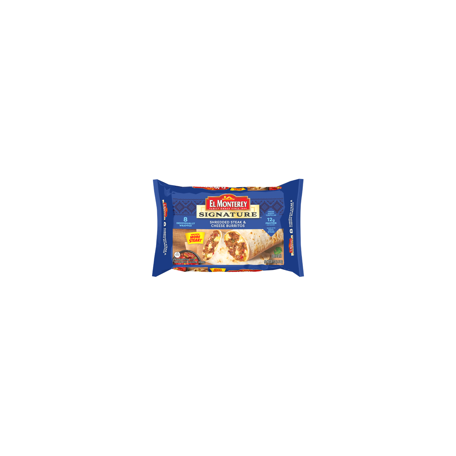 El Monterey Shredded Steak, Cheese & Rice Signature Steak & Cheese Burritos, Frozen - 4.8 Ounce - 10 Count Image 1 of 3