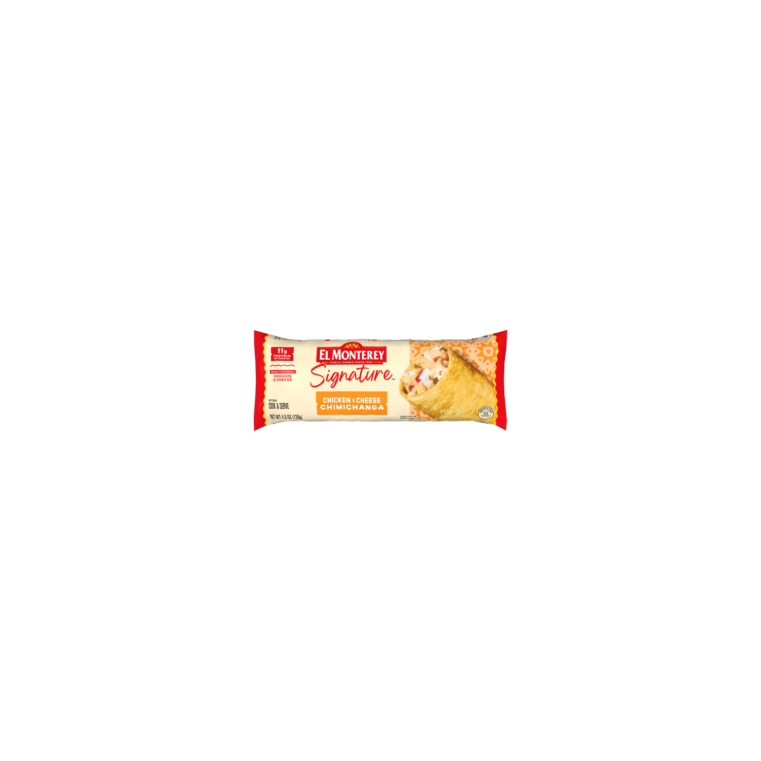 El Monterey Signature Chicken & Cheese Chimichanga - 4.5 Ounce Image 1 of 4