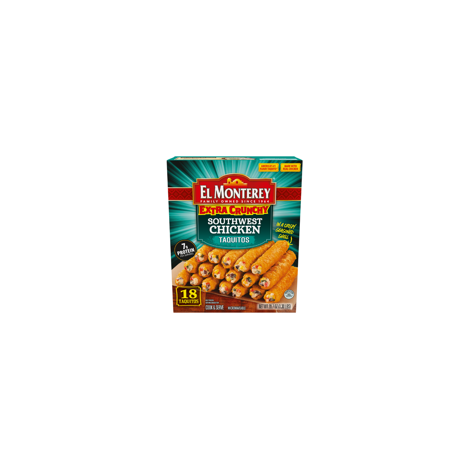 El Monterey Extra Crunchy Southwest Chicken Taquitos - 1.15 Ounce - 18 Count Image 1 of 3