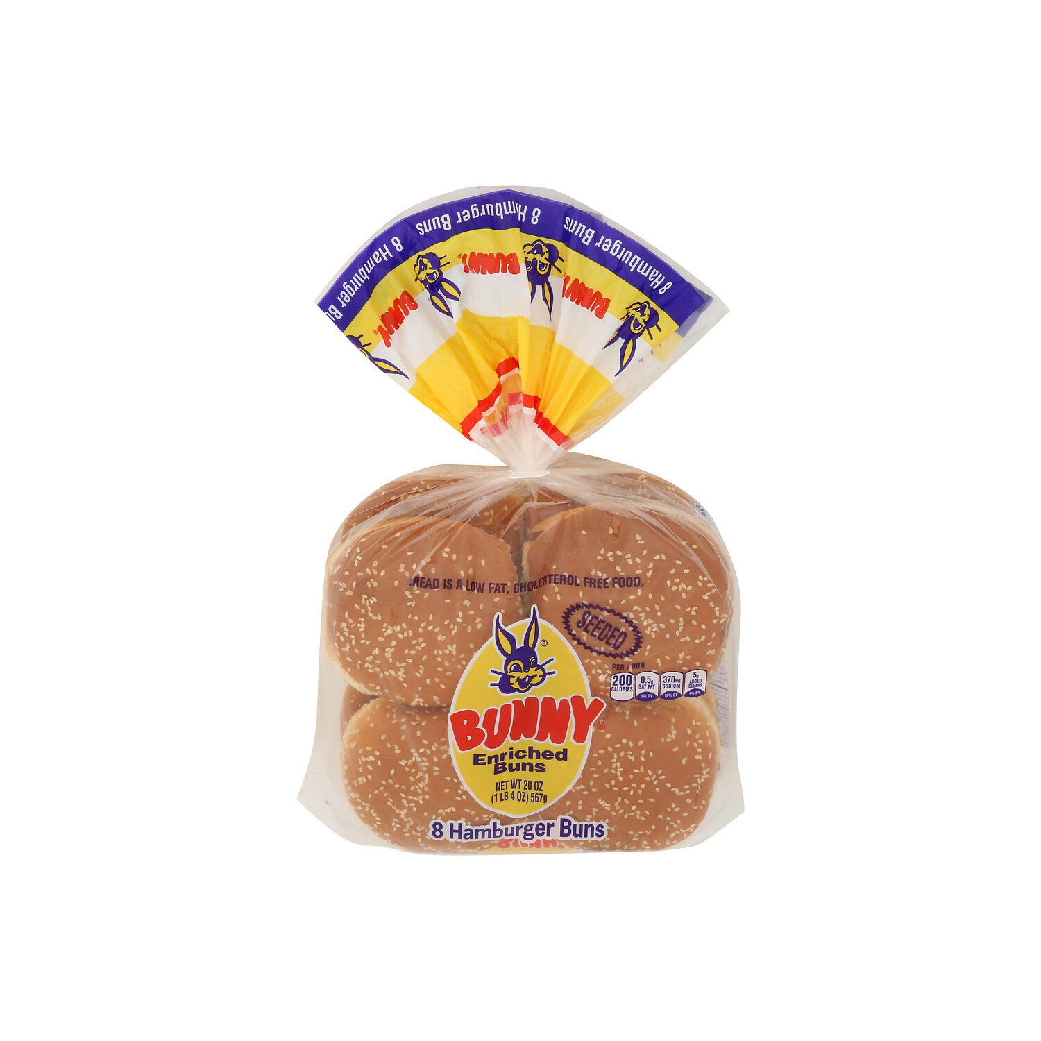 Bunny Jumbo Seeded Hamburger Buns - 2.5 Ounce - 8 Count - Super 1