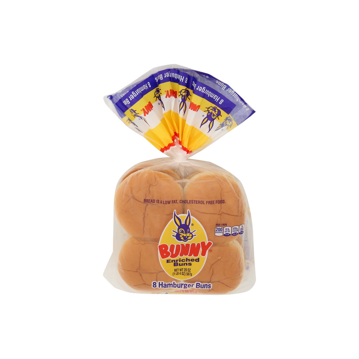 bunbun Bunny Jumbo Hamburger Buns - 2.5 Ounce - 8 Count - Super 1 Foods