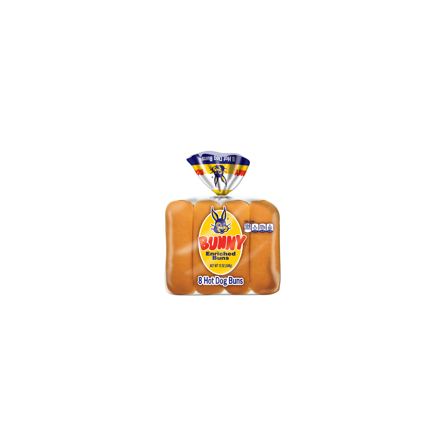 Bunny Bread Enriched Sliced White Hot Dog Buns - 8 Count - Super 1