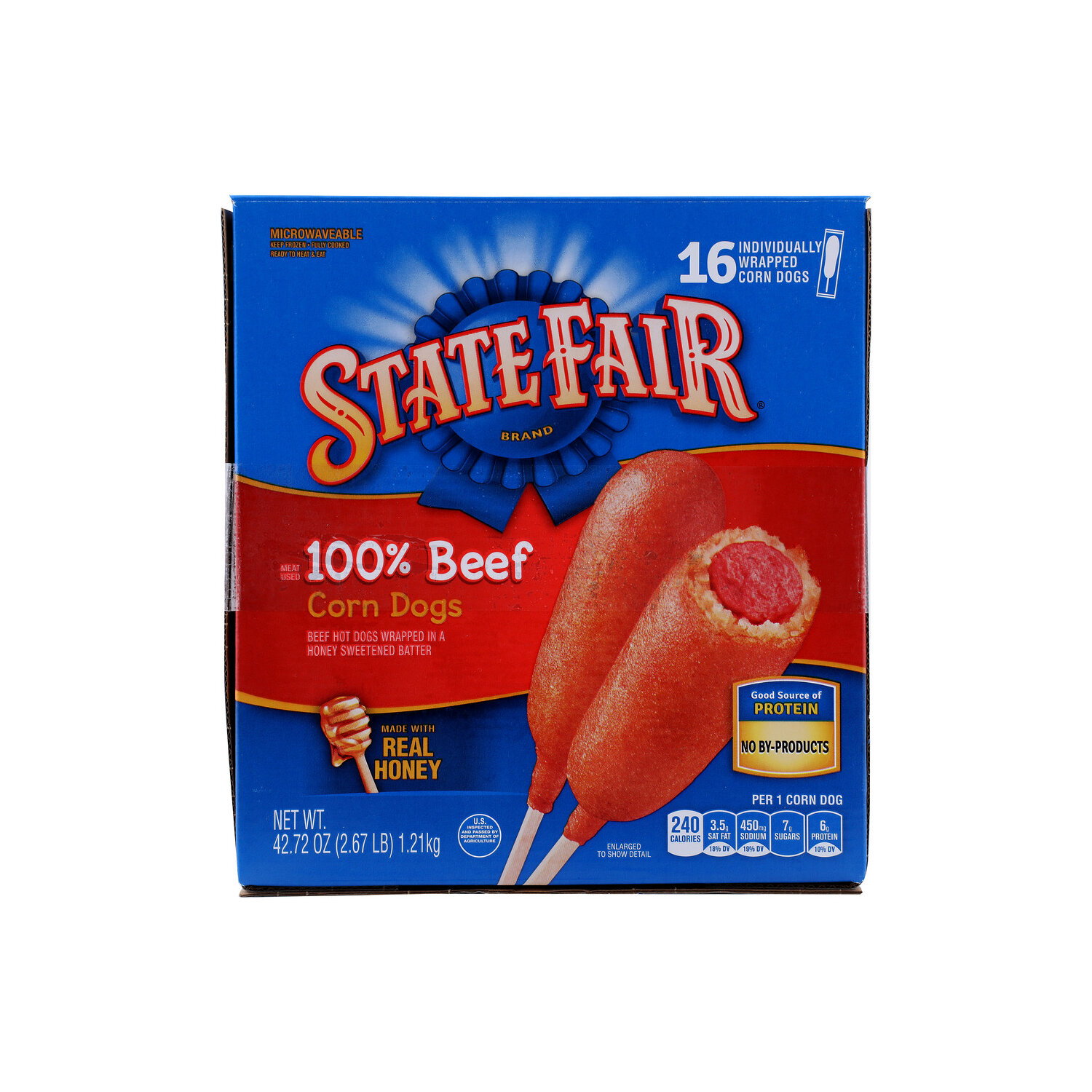 State Fair Beef Corn Dogs, Individually Wrapped, Frozen - 2.67 Ounce - 16 Count Image 1 of 2