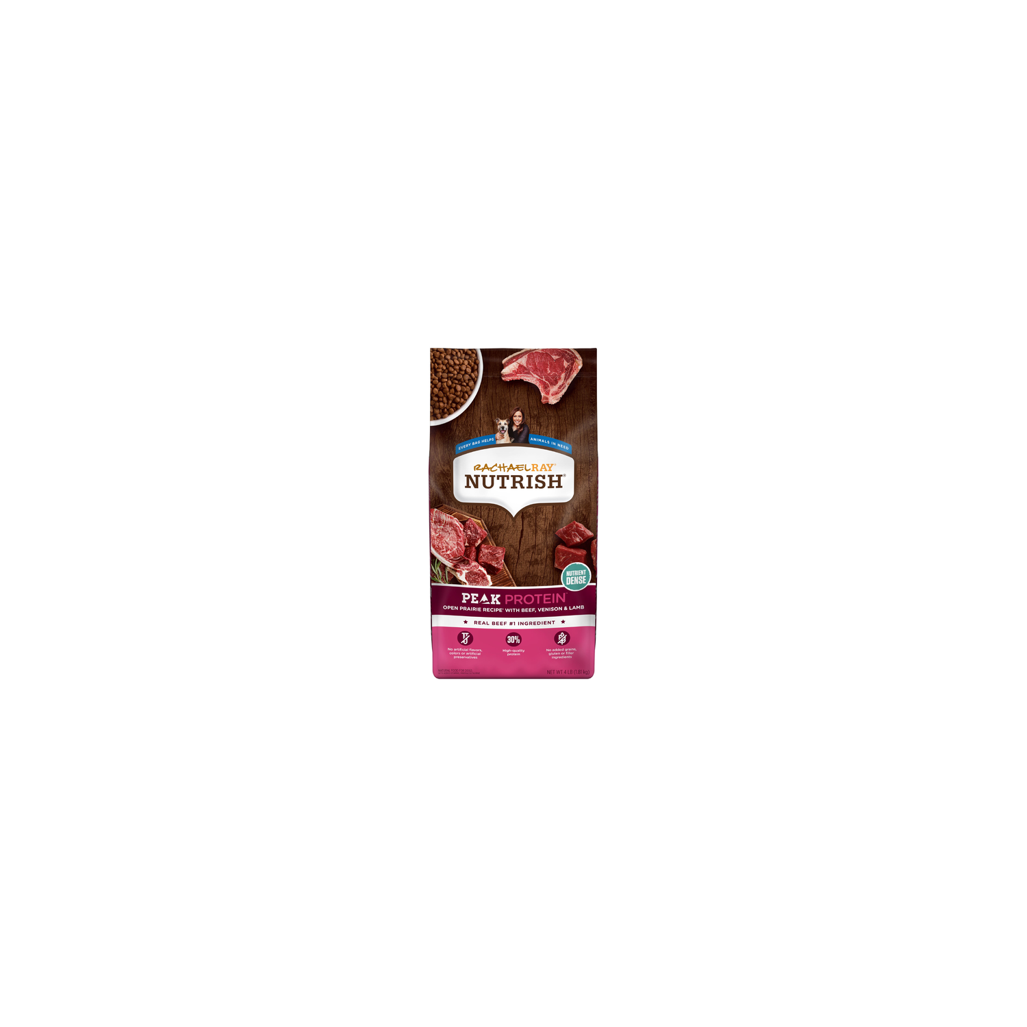 Rachael Ray Nutrish Open Prairie Recipe With Beef, Venison & Lamb Peak Dog Food - 4 Pound Image 1 of 4