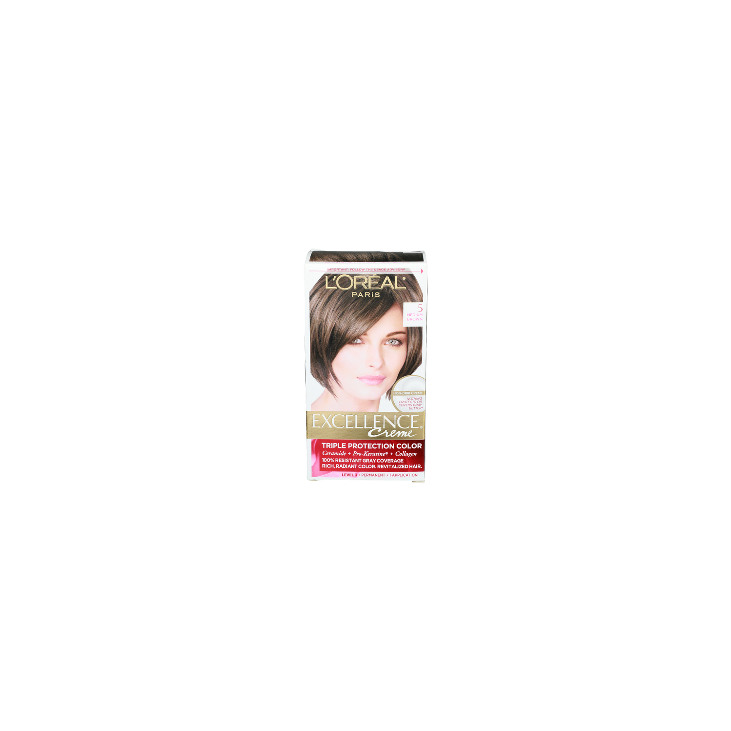 L'OREAL Paris 5 Medium Brown Level 3 • Permament Excellence Creme - 1 Each Image 1 of 2