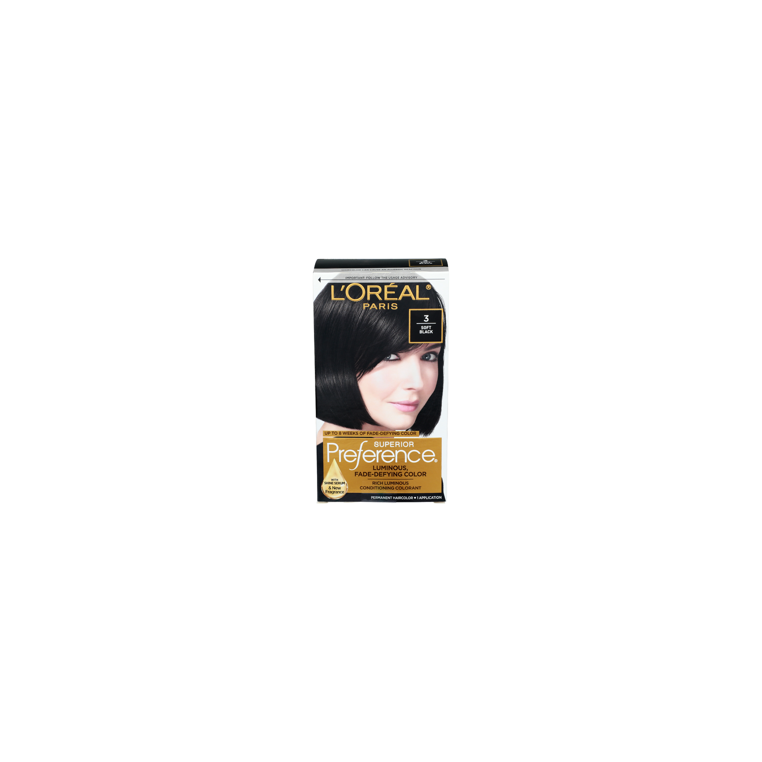 L'OREAL Paris With Shine Serum & New Fragrance 3 Soft Black Superior Preference - 1 Count Image 1 of 2