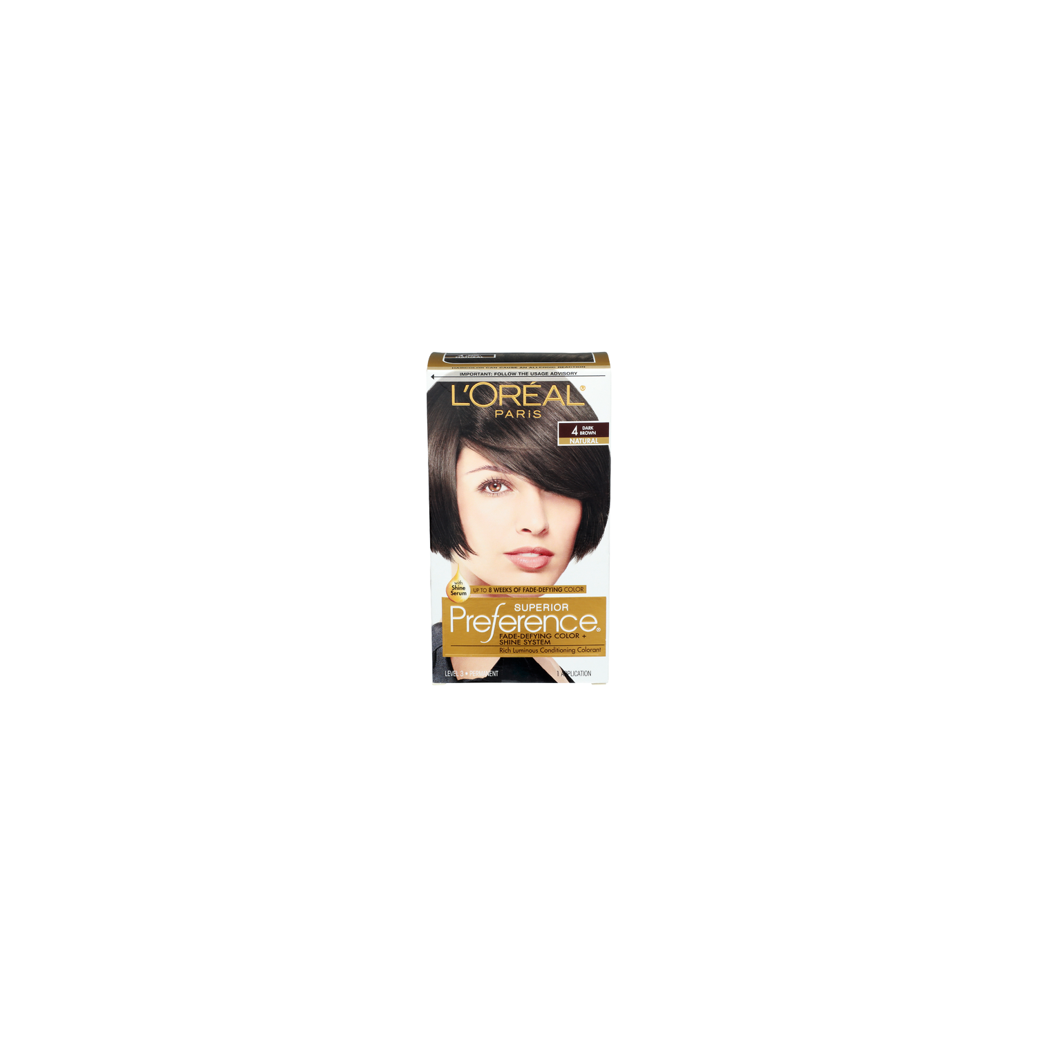 L'OREAL Paris With Shine Serum 4 Dark Brown Natural Superior Preference - 1 Count Image 1 of 2