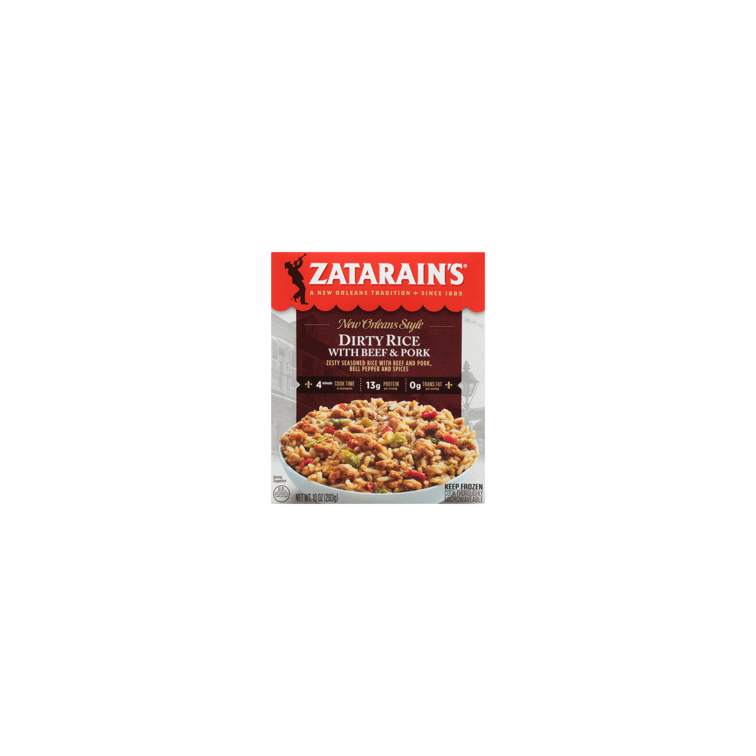 Zatarain's Frozen Dirty Rice With Beef And Pork - 0.63 Pound Image 1 of 2