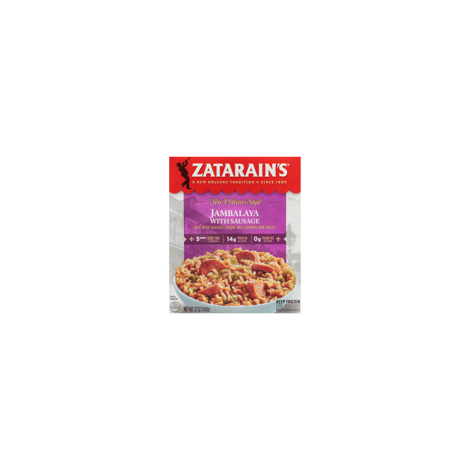 Zatarain's Frozen Jambalaya Flavored With Sausage - 0.75 Pound