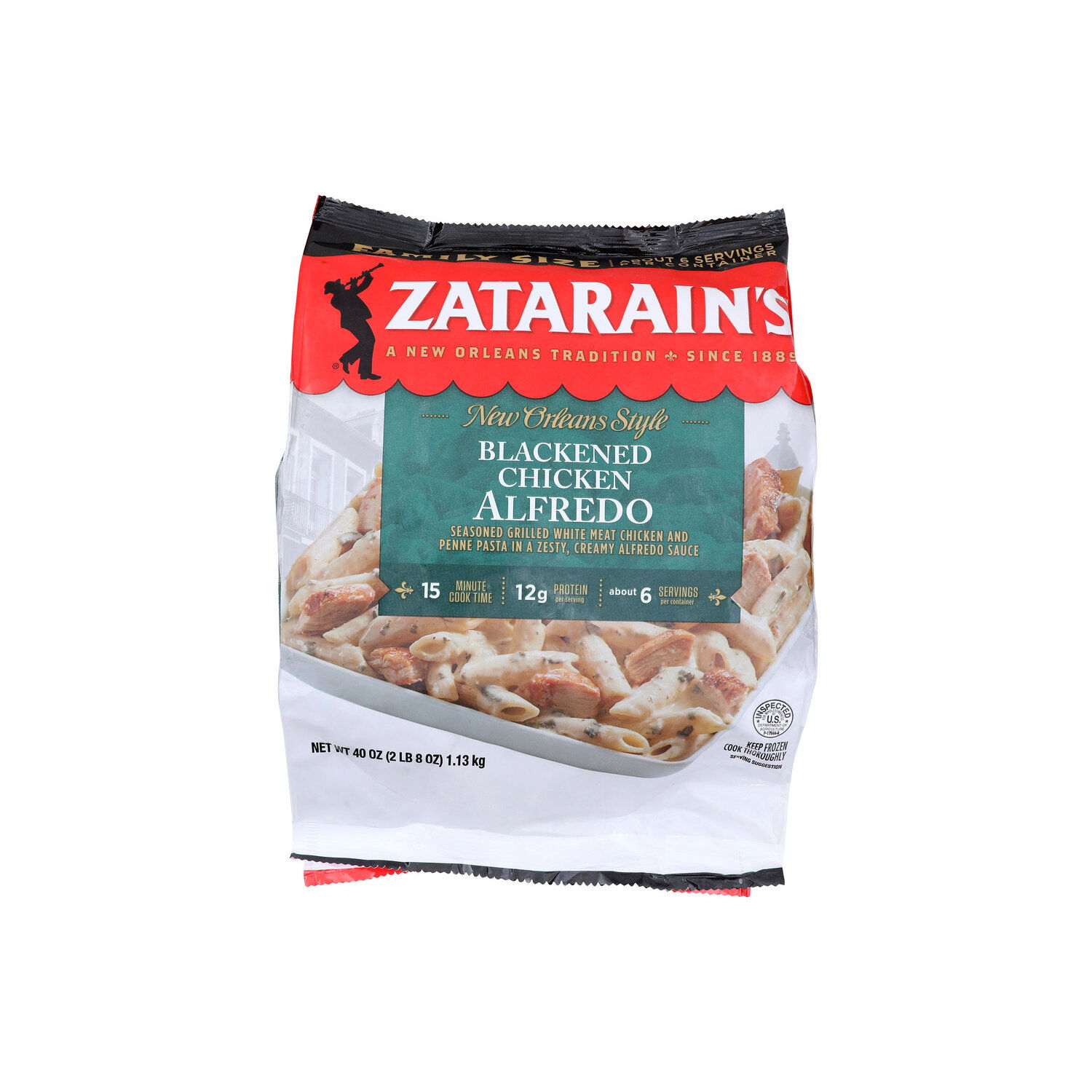 Zatarain's Family Size Frozen Blackened Chicken Alfredo - 40 Ounce