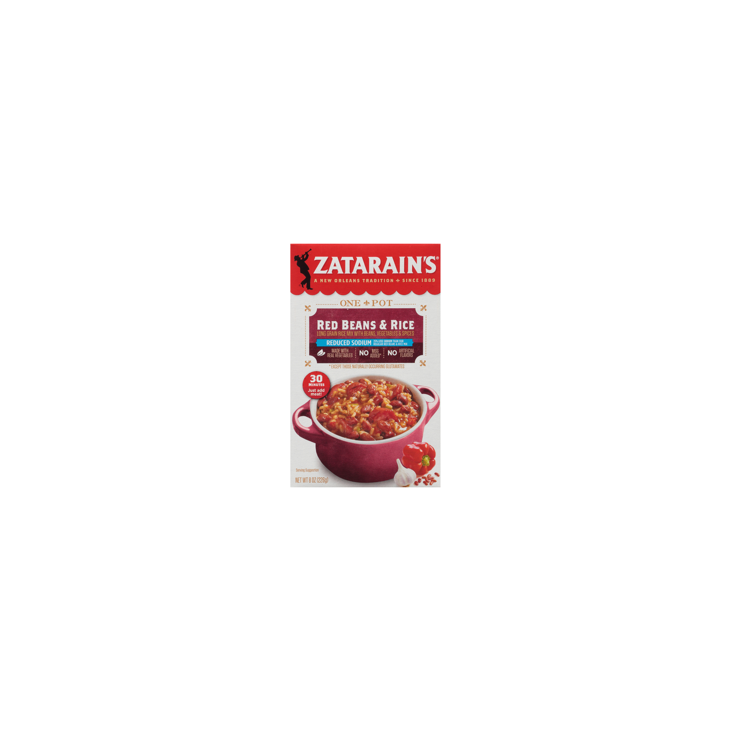 Zatarain's Reduced Sodium Red Beans & Rice Mix - 0.5 Pound Image 1 of 2