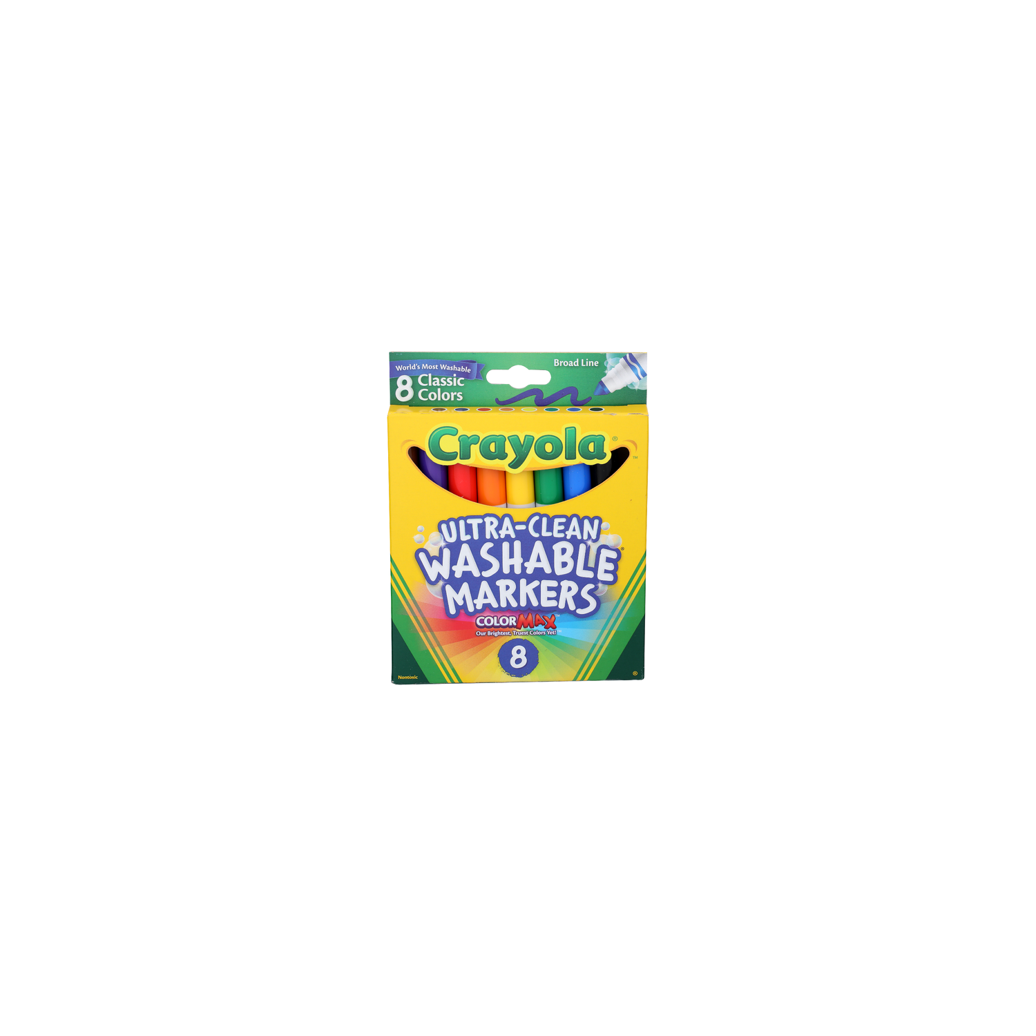 Crayola Broad Line Colormax Ultra-Clean Washable Classic Markers - 8 Count Image 1 of 2