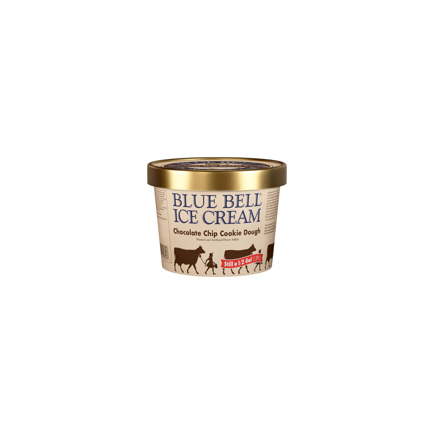 Blue Bell Chocolate Chip Cookie Dough Ice Cream - 64 Fluid Ounce Image 1 of 4