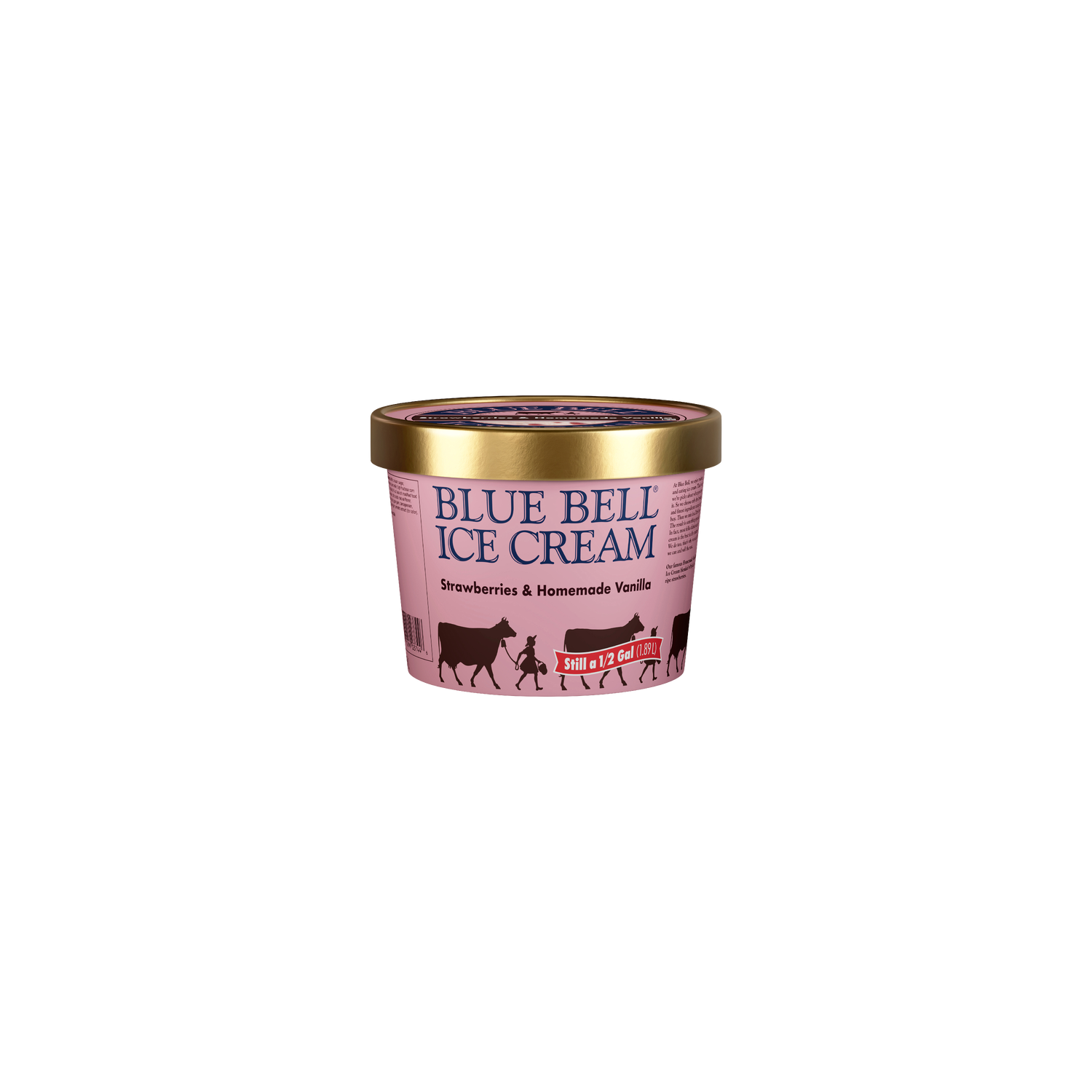 Blue Bell Strawberries & Homemade Vanilla Ice Cream - 64 Fluid Ounce Image 1 of 4