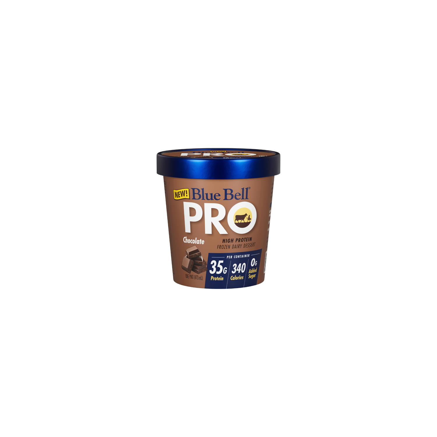 Blue Bell Pro Chocolate High Protein Frozen Dairy Dessert - 16 Fluid Ounce Image 1 of 2