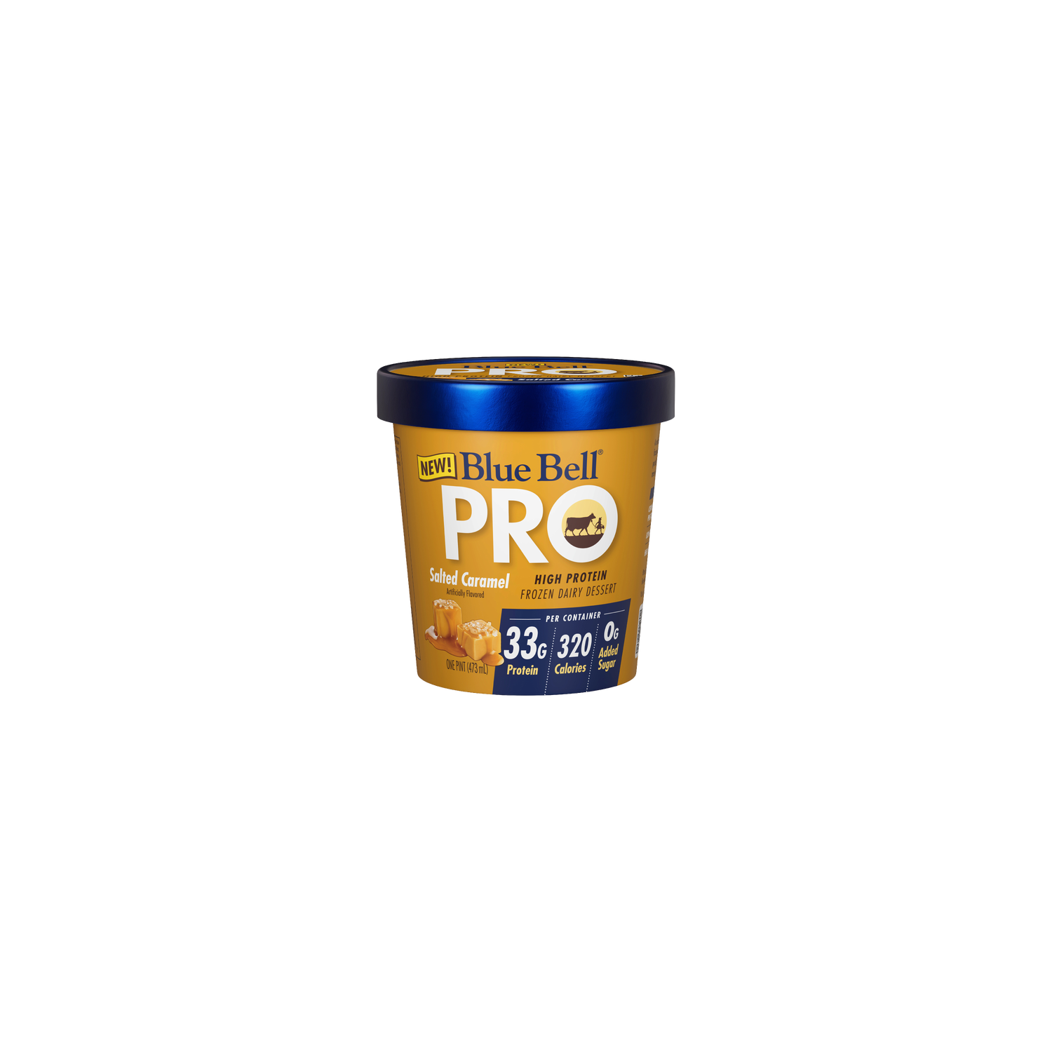 Blue Bell Pro Salted Caramel High Protein Frozen Dairy Dessert - 16 Fluid Ounce Image 1 of 4
