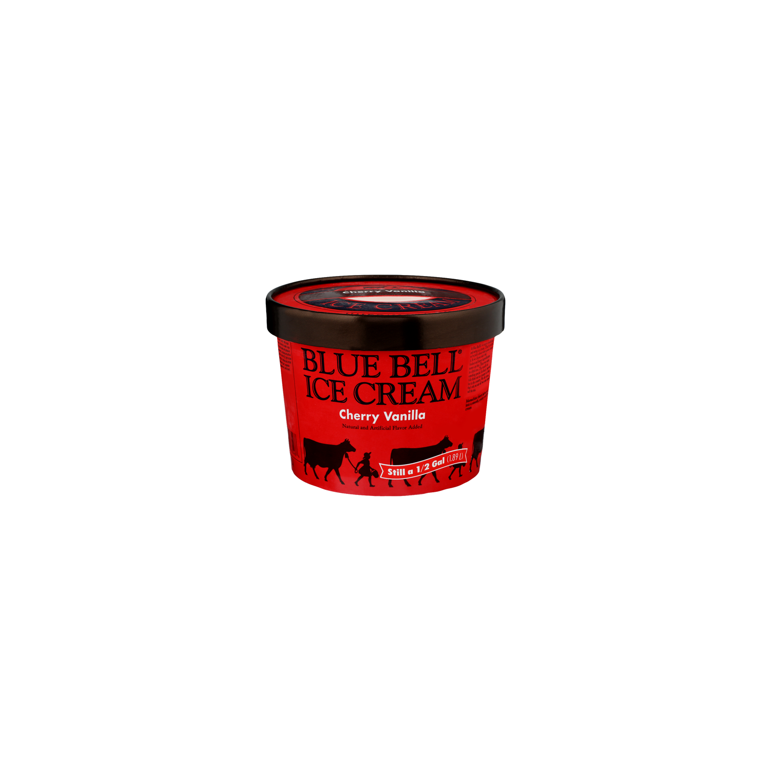 Blue Bell Cherry Vanilla Brown Rim Ice Cream Half Gallon - Half Gallon Image 1 of 4