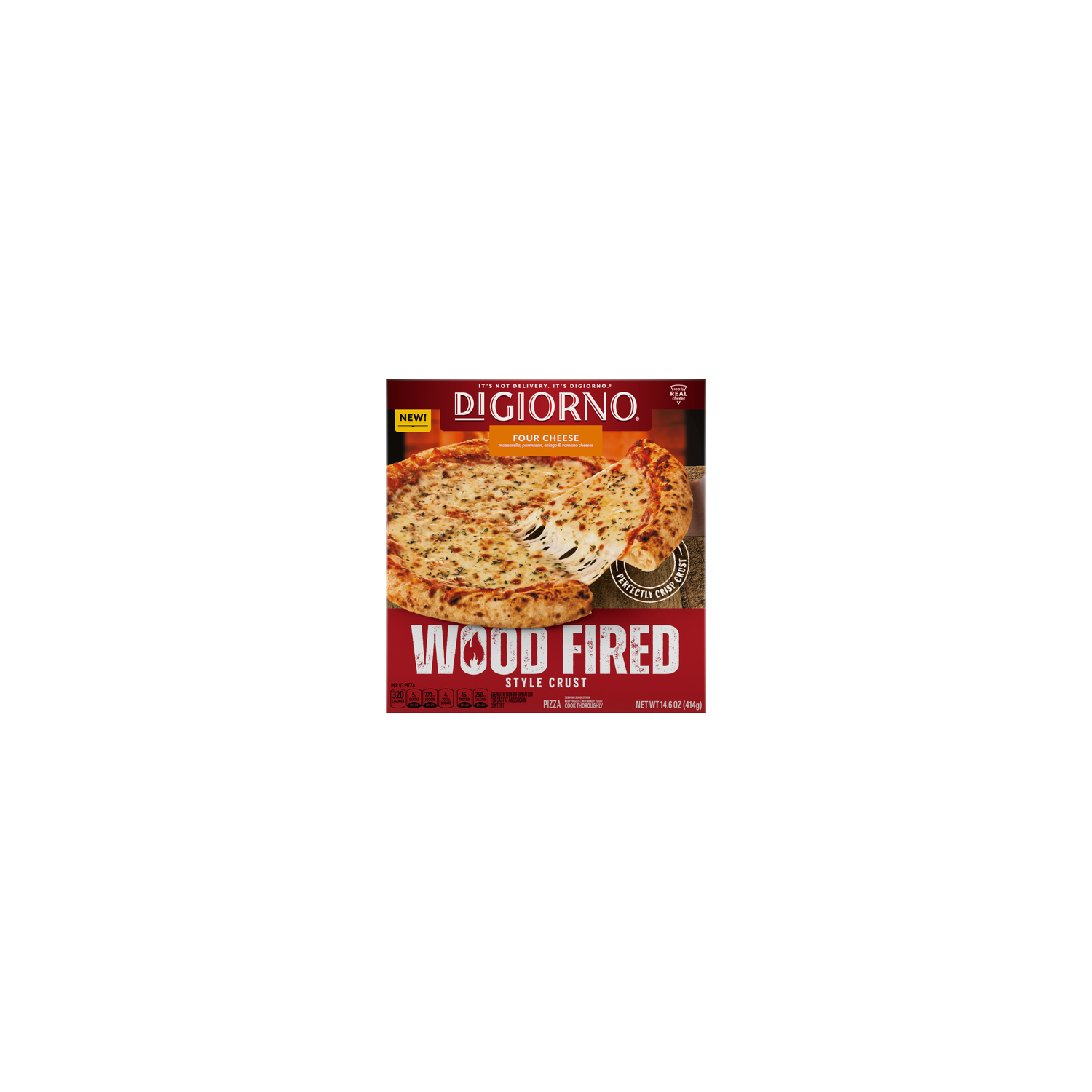 DiGiorno Four Cheese Pizza, Wood Fired Style Crust, Frozen Pizza