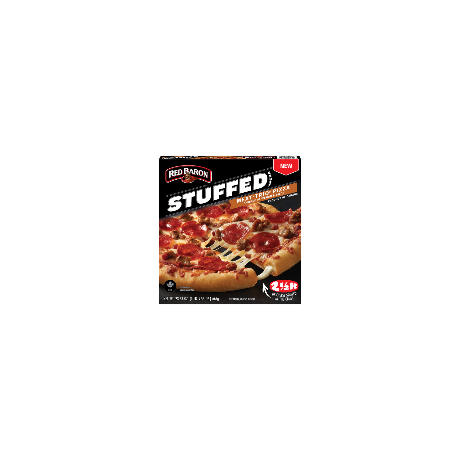Red Baron Stuffed Crust Meat Trio Pizza - 23.53 Ounce Image 1 of 3