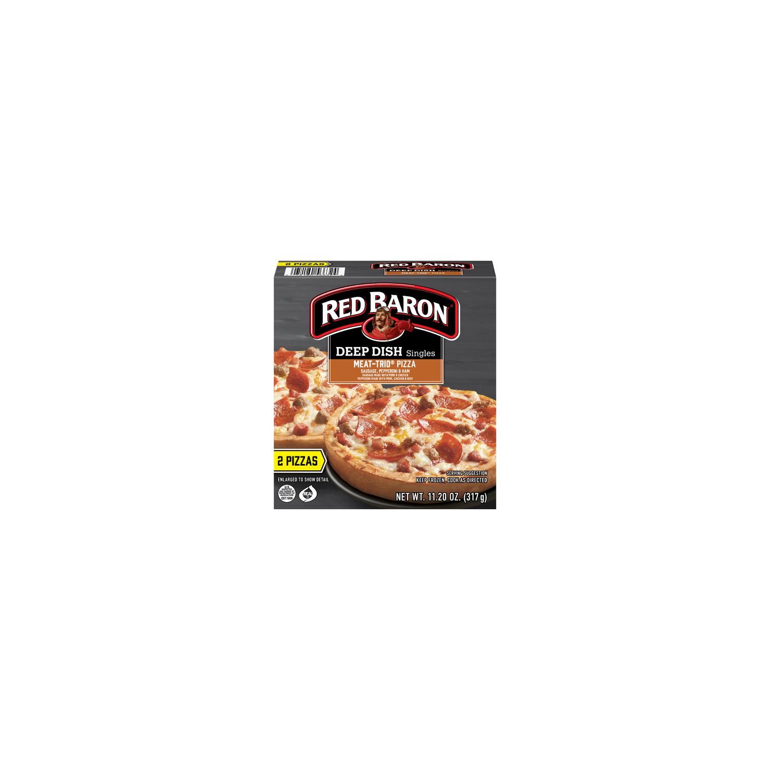 Red Baron 5 Meat-Trio Pizza Deep Dish Singles - 11.2 Ounce Image 1 of 3