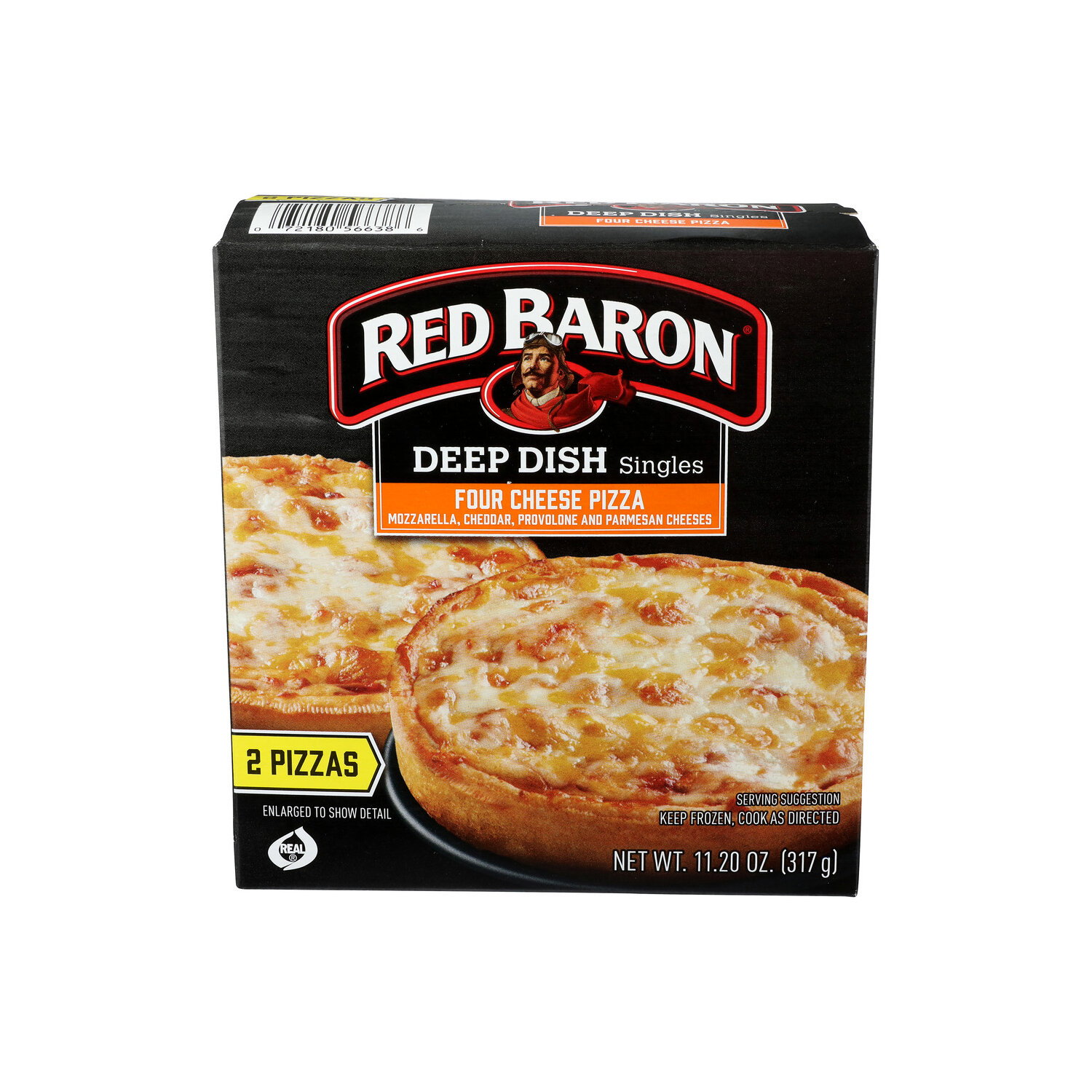 Red Baron Mozzarella, Cheddar, Provolone And Parmesan Cheeses Four Cheese Pizza - 5.6 Ounce - 2 Count Image 1 of 4