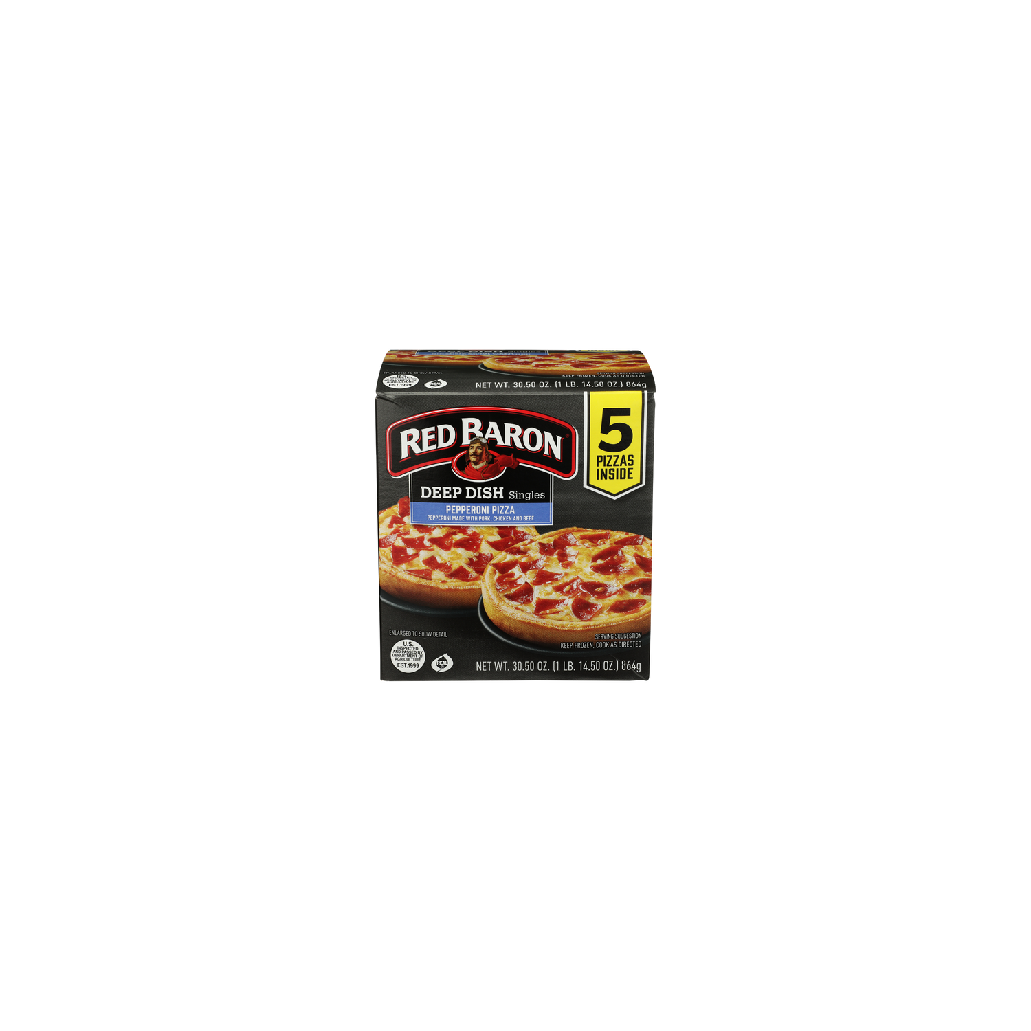 Red Baron Pepperoni Deep Dish Personal Pizza - 6.1 Ounce - 5 Count Image 1 of 4