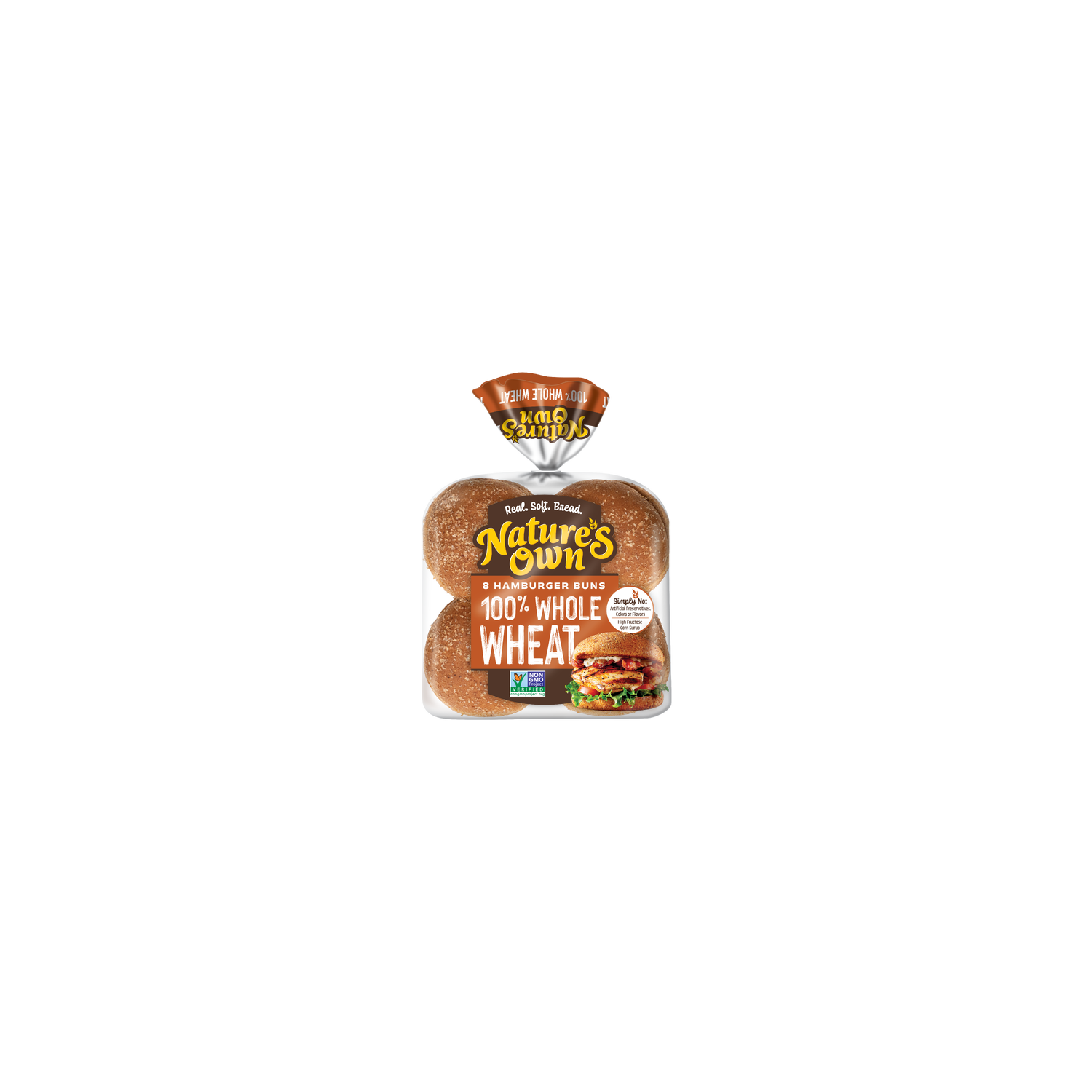 NATURE's Own Whole Wheat Hamburger Buns Bun - 1.875 Ounce - 8 Count Image 1 of 4