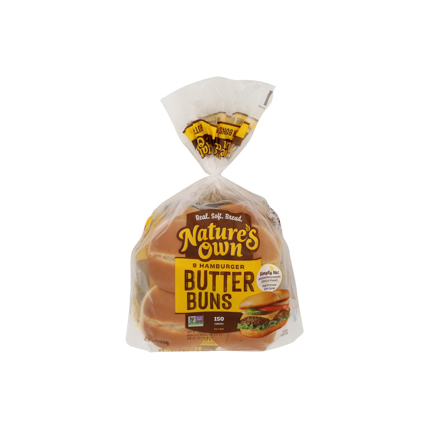 Nature's Own Butter Hamburger Buns - 2 Ounce - 8 Count Image 1 of 4