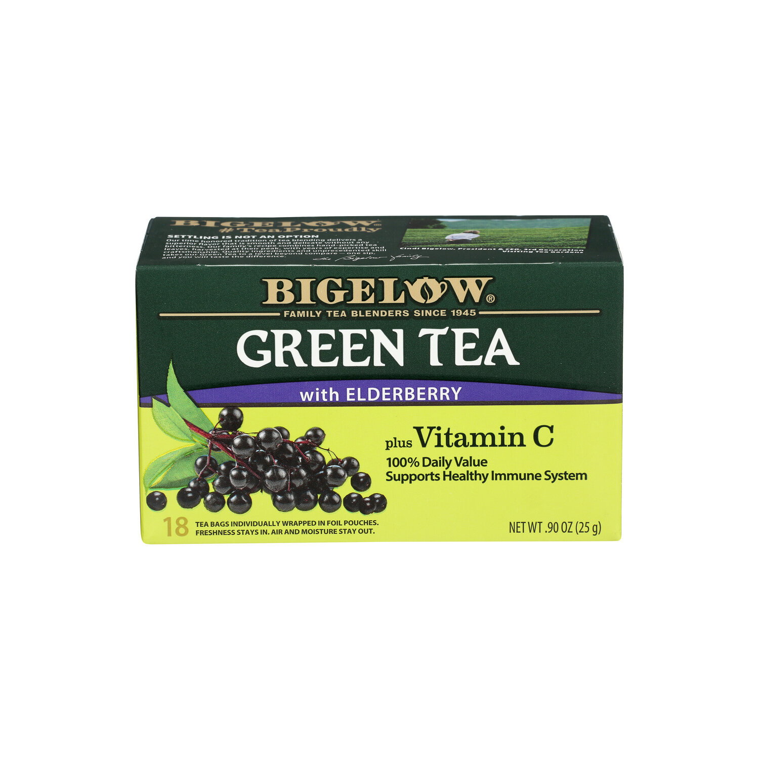 Bigelow Fresh Berry Green Tea With Elderberry Bags Vitamin C, Bags - 0.05 Ounce - 18 Count Image 1 of 4