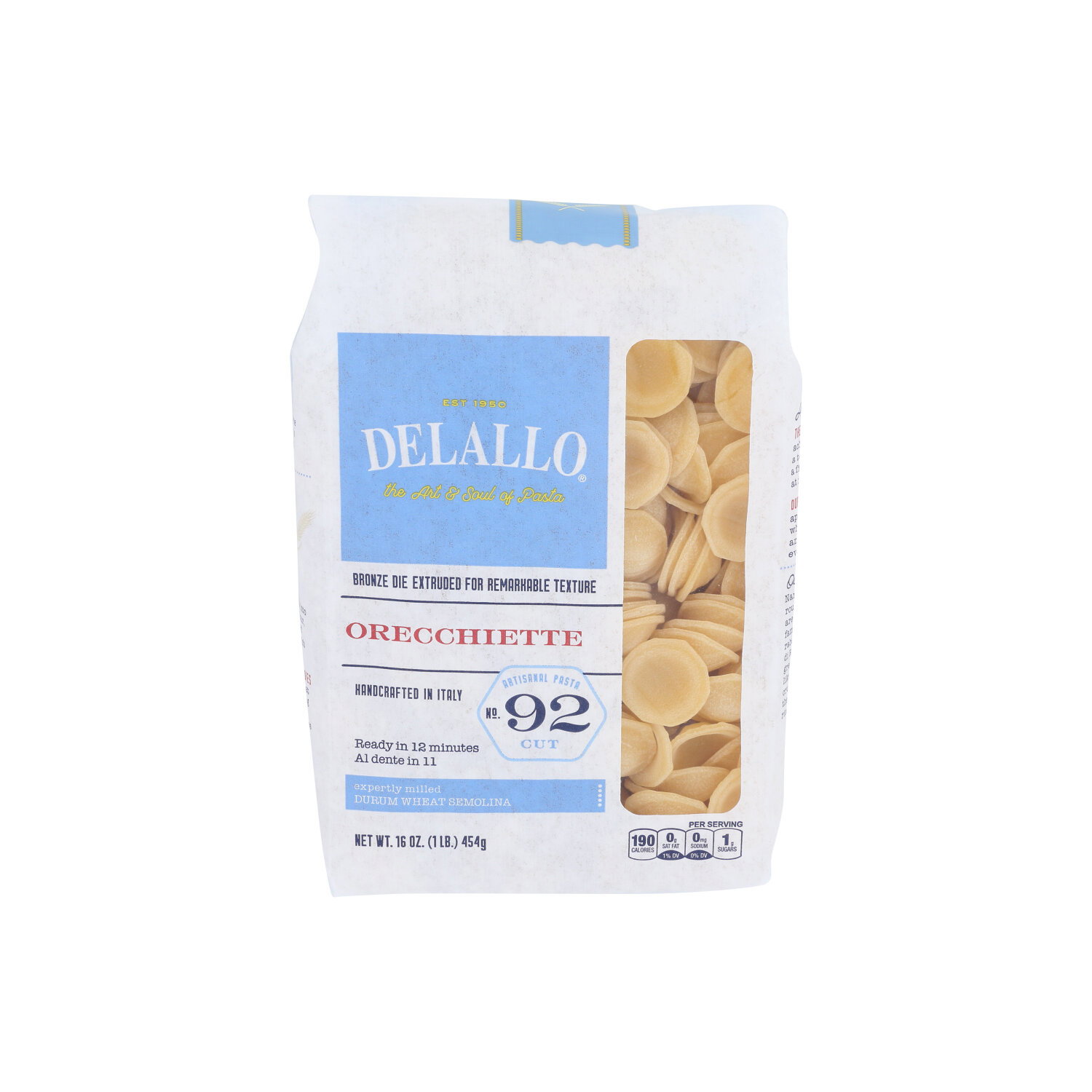 Delallo Pasta Bag Orecchiette - 16 Ounce Image 1 of 4